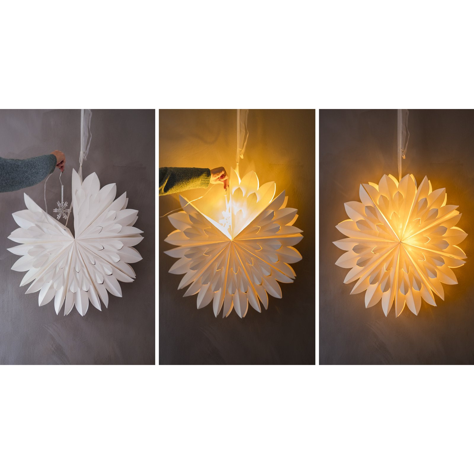 LED-lyslenke Lighty lysring for papirstjerner