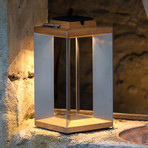 Lanterne solaire LED Teckinox, teck/acier