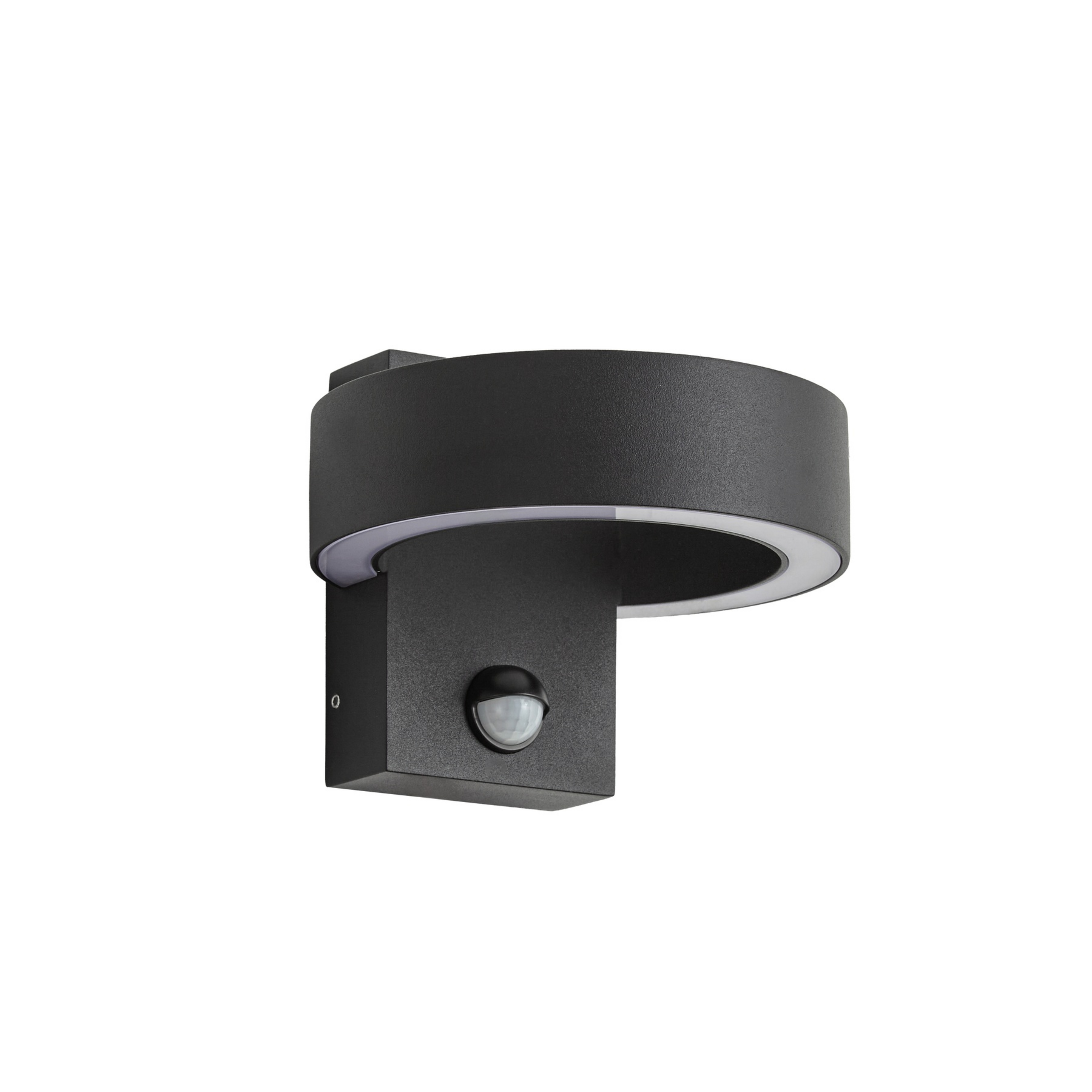 LED outdoor wall light, sensor, black, CCT, metal, IP65 - Lucande