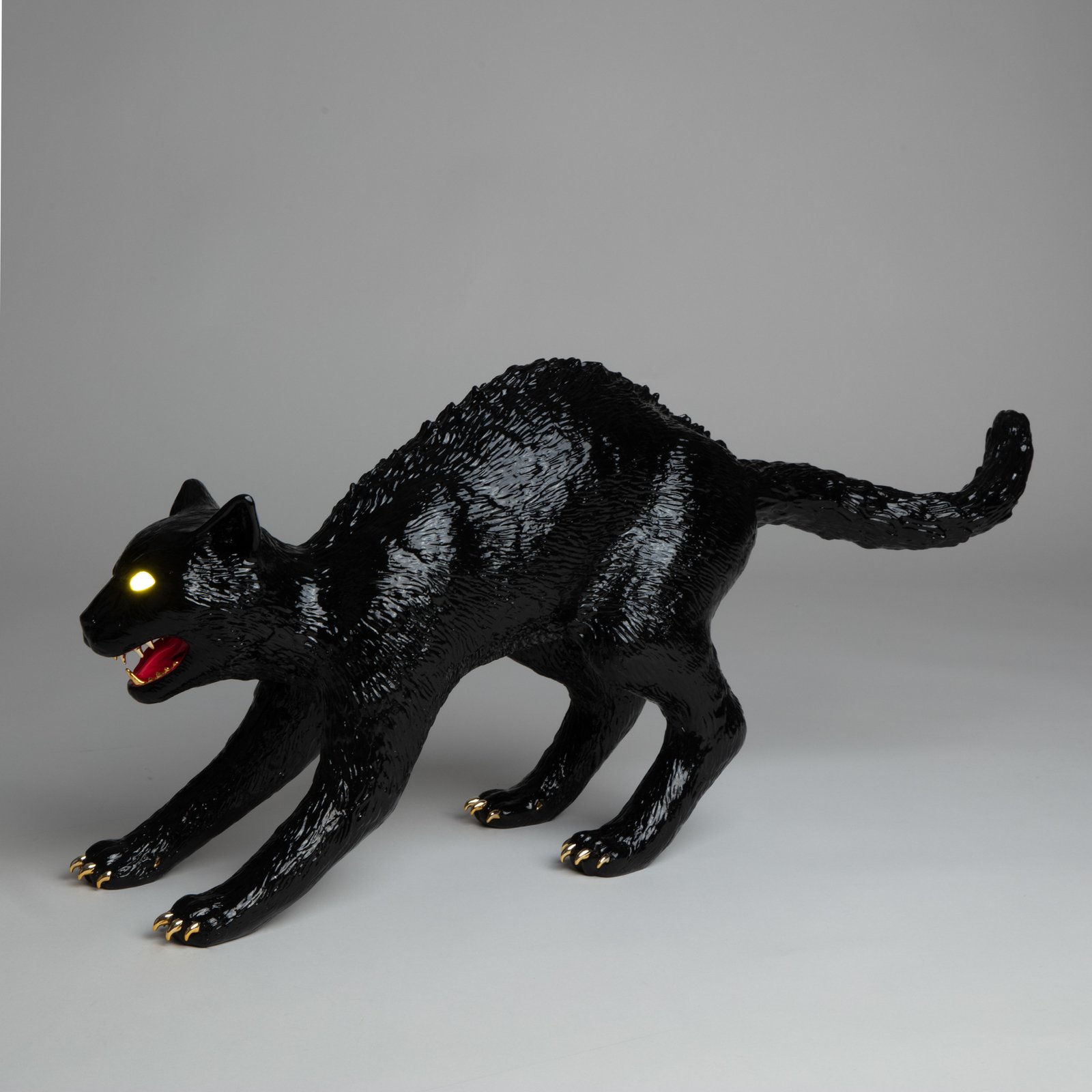 SELETTI Cujo The Cat LED-Dekotischlampe, schwarz