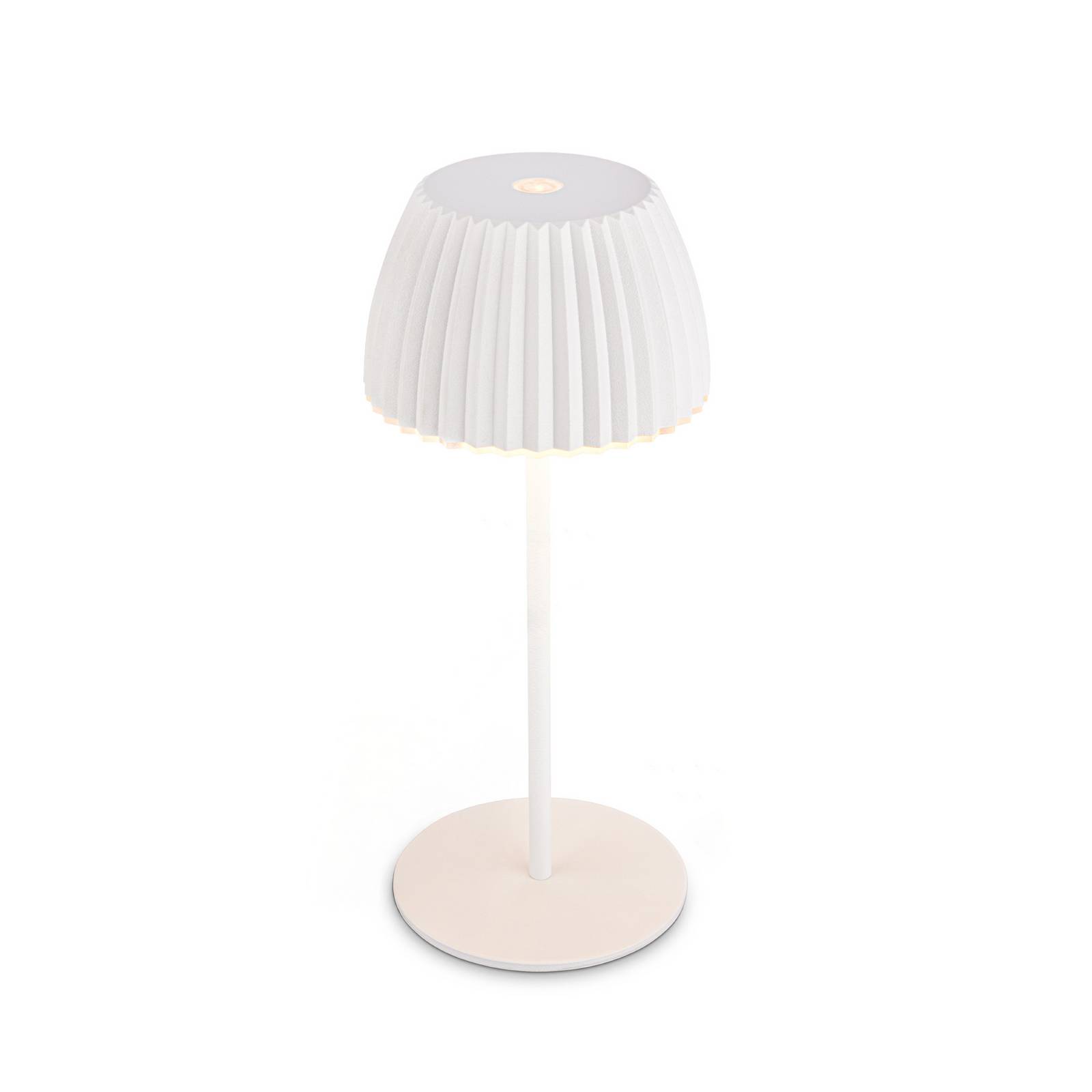 LED-Akku-Tischlampe Brilo unplugged Riffle, 20 cm, weiß