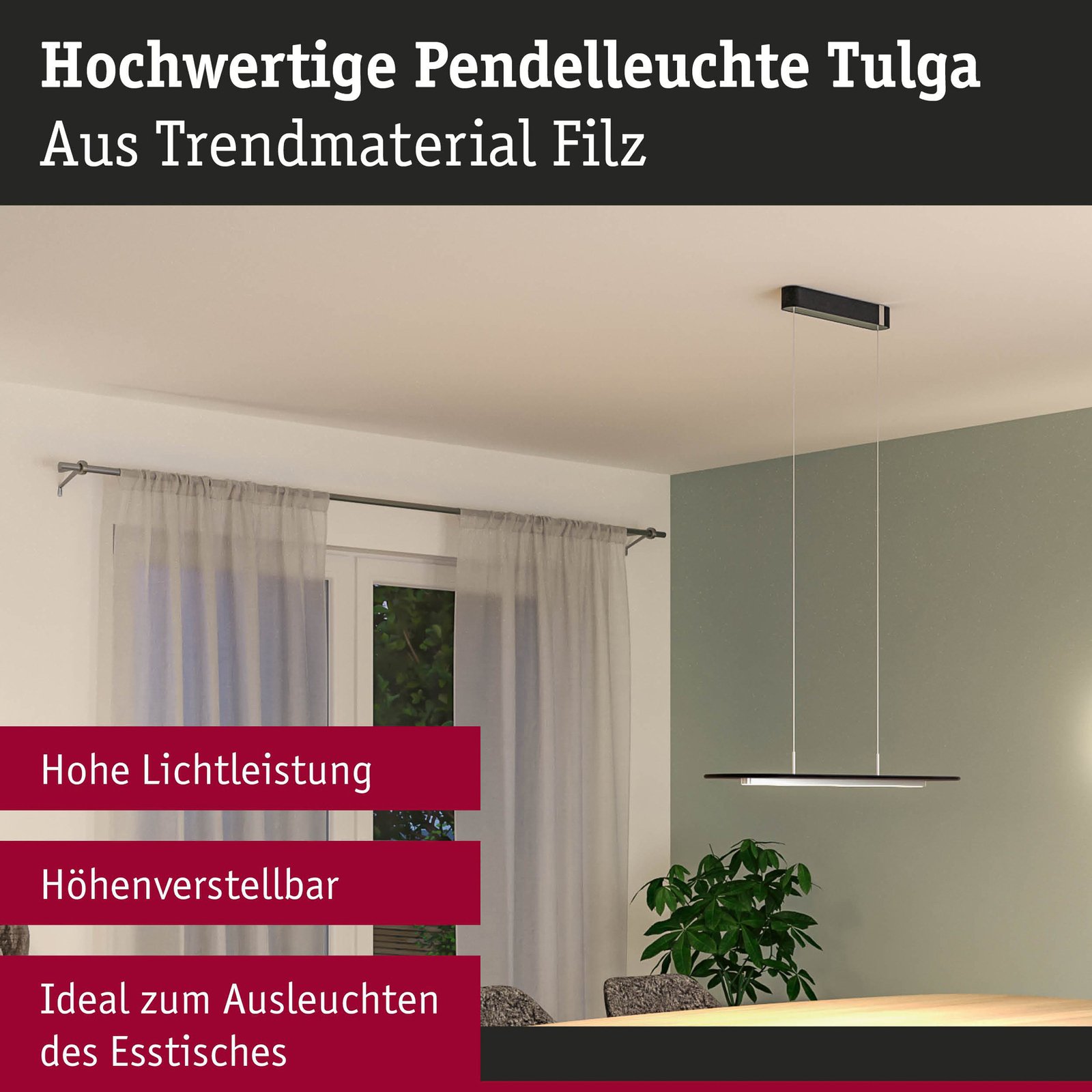 Tulga LED Pendant 3-Step-Dim Anthracite - Paulmann