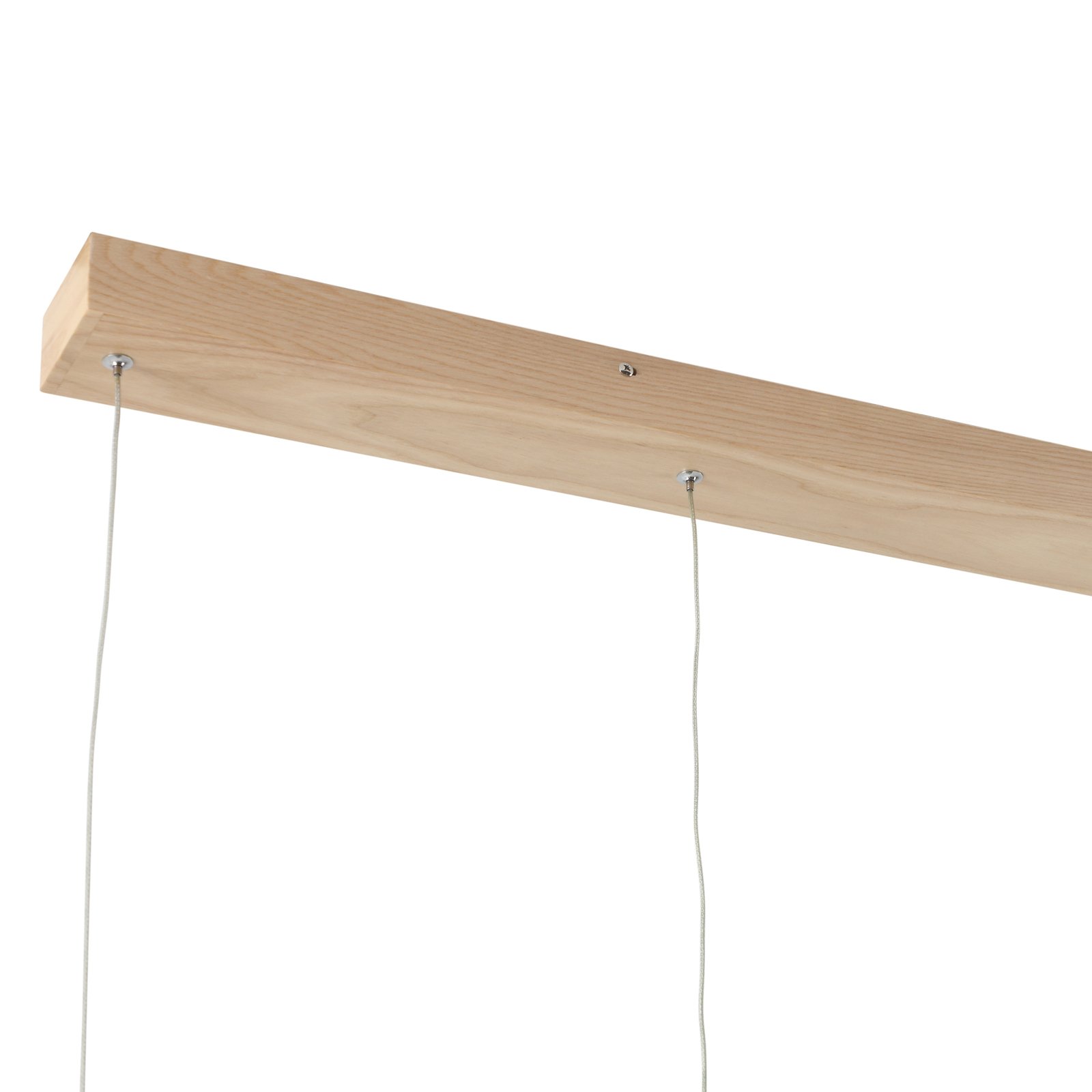 Lucande Suspension LED Nojus, 4 lampes, bois, up/down, 95 cm
