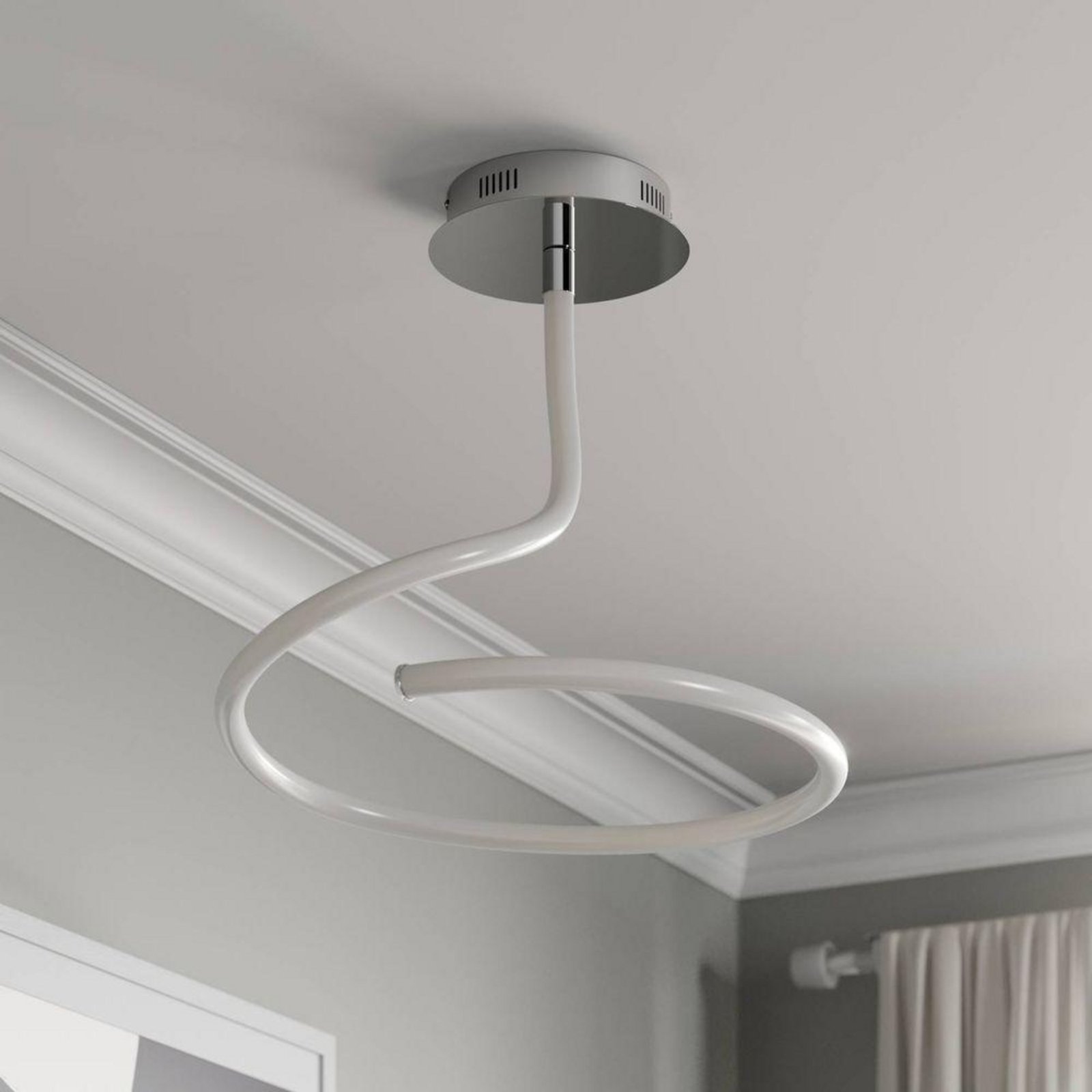 Serpentina LED Plafonieră White/Chrome - Lucande