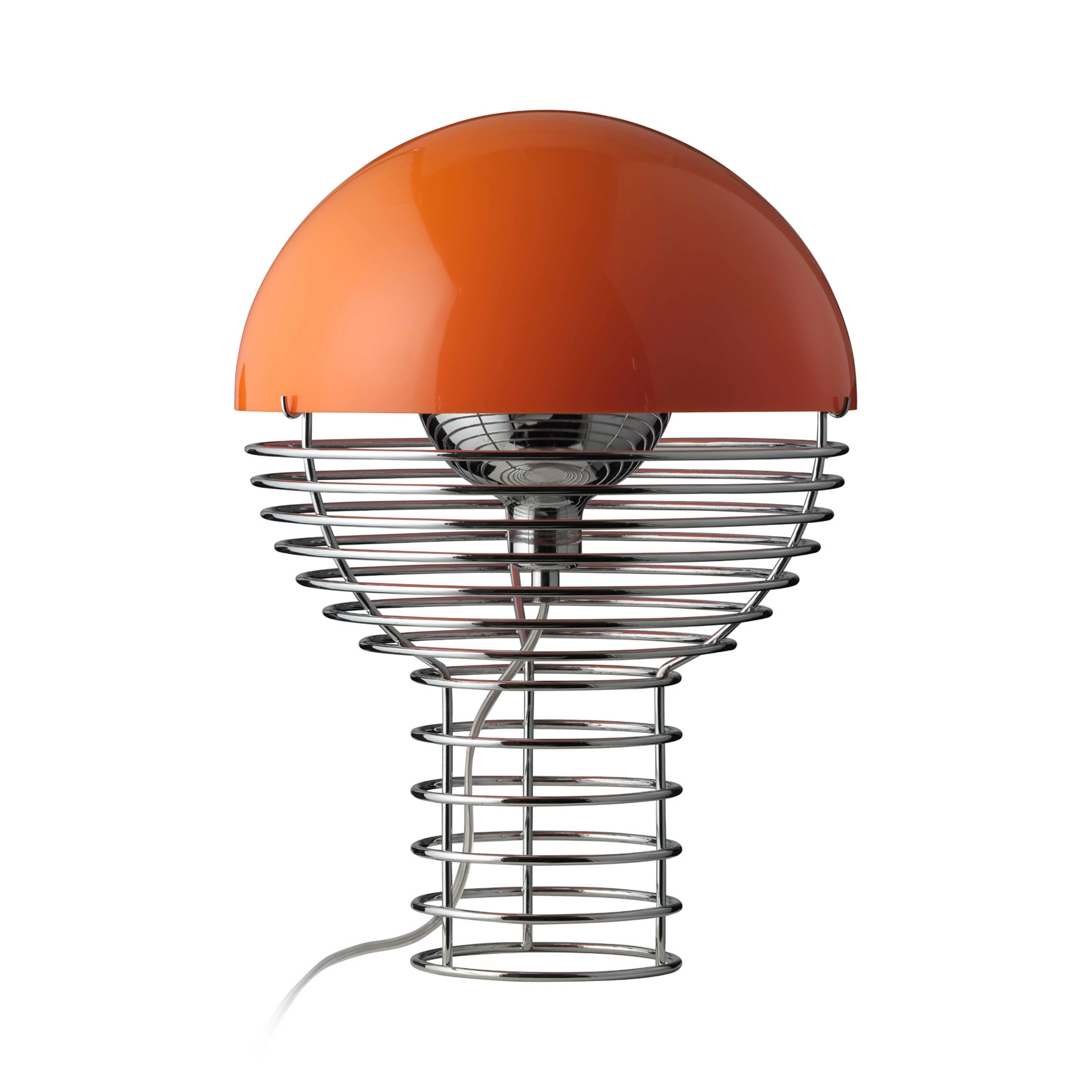 Wire table lamp Ø30 chrome/orange - VERPAN