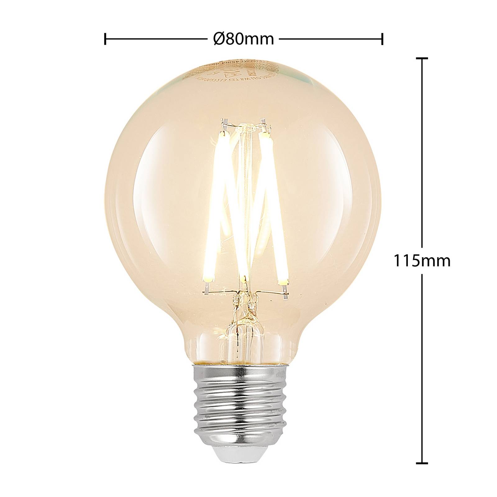 Arcchio LED-lampa E27 8W G80 2 700 K filament dimbar klar