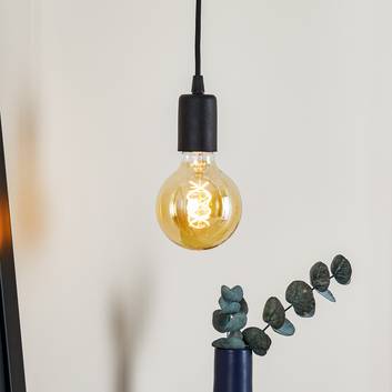 Lámpara colgante Simple, negro, cable negro
