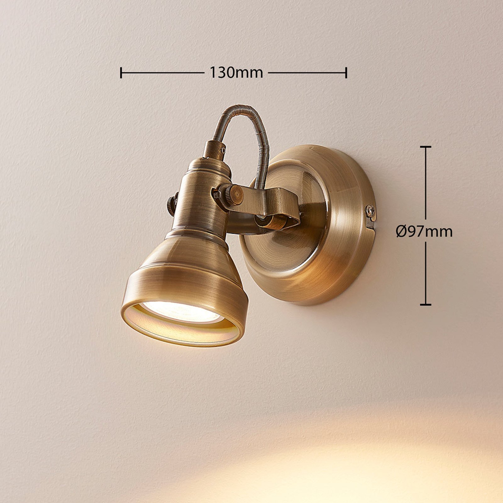 Perseas LED Seinävalaisin Antique Brass - Lindby