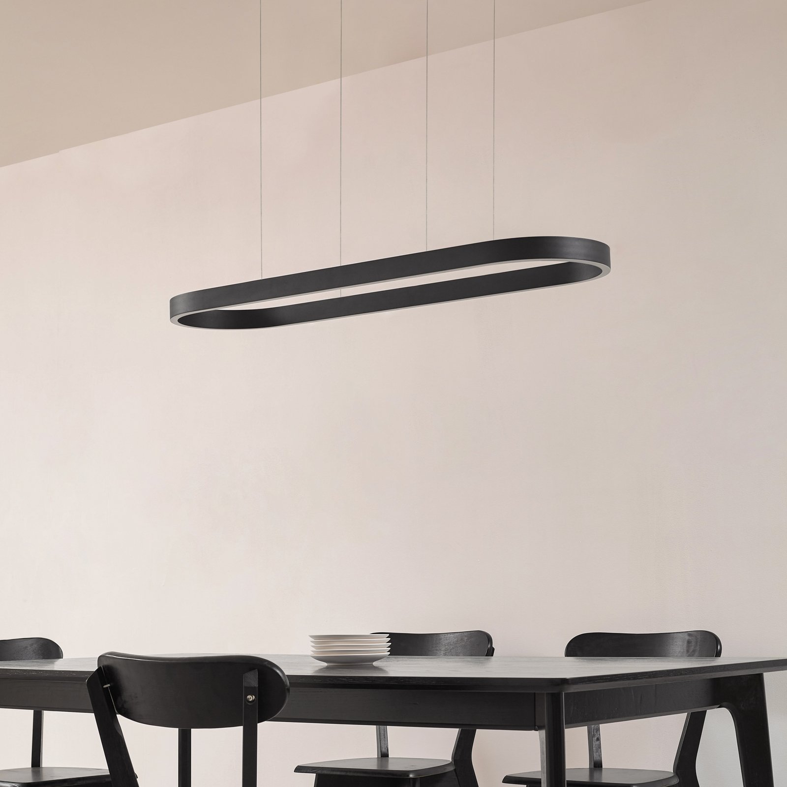 Melinay Smart LED závesné svietidlo čierne Tuya CCT - Lucande