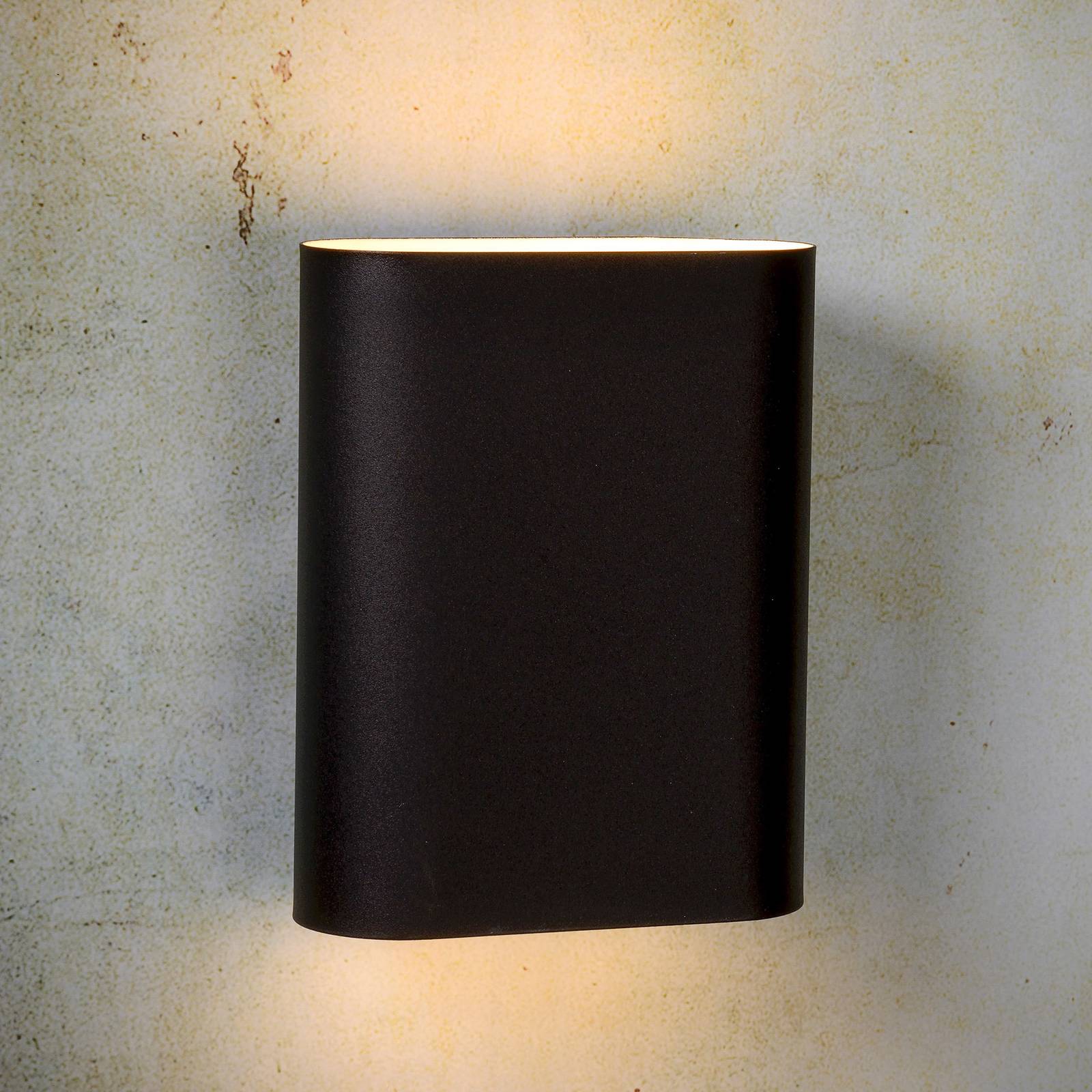 Lampa ścienna OVALIS, czarny, wysokość 20 cm, metal, światło skierowane w