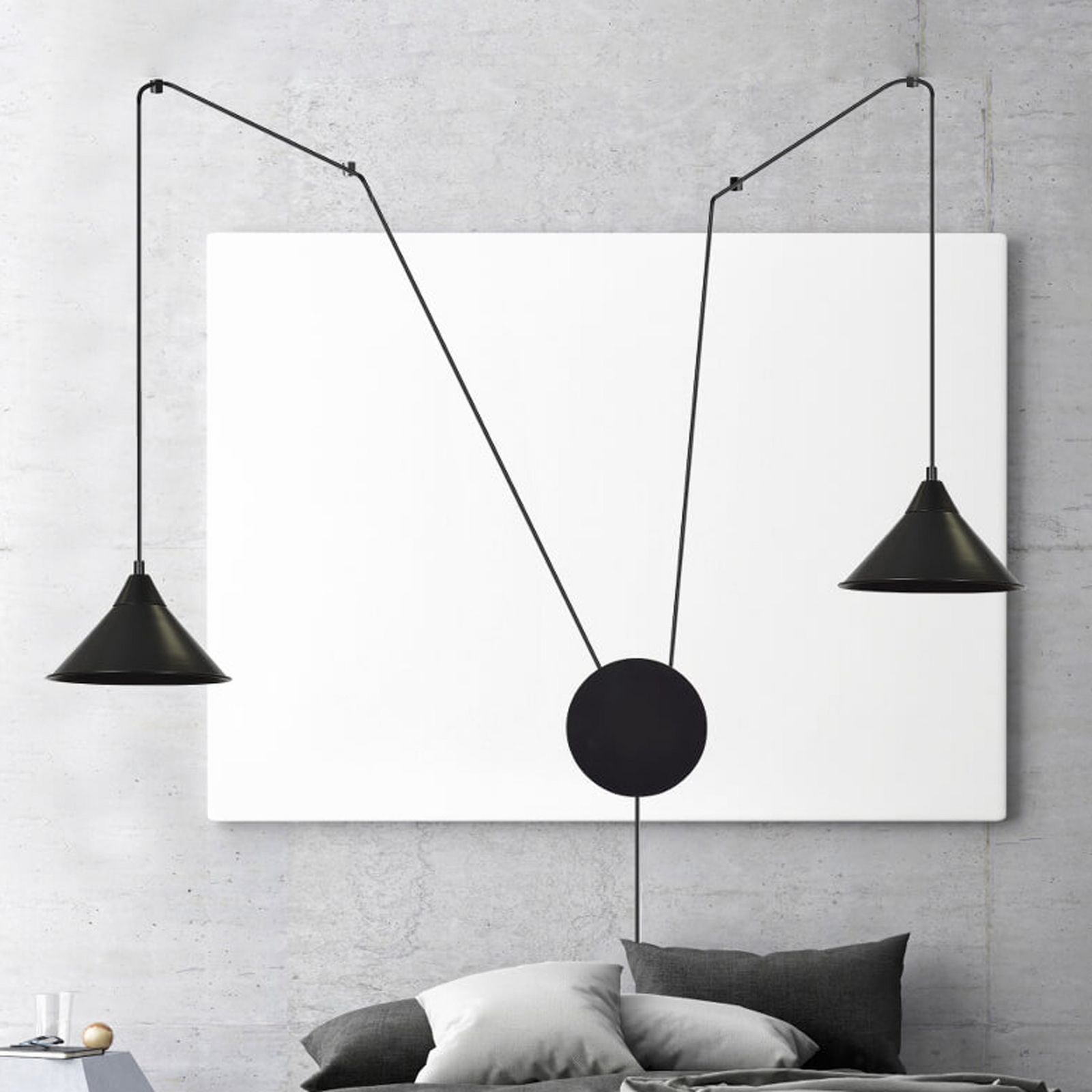 Lampa wisząca Ramo, 2-punktowa, czarna
