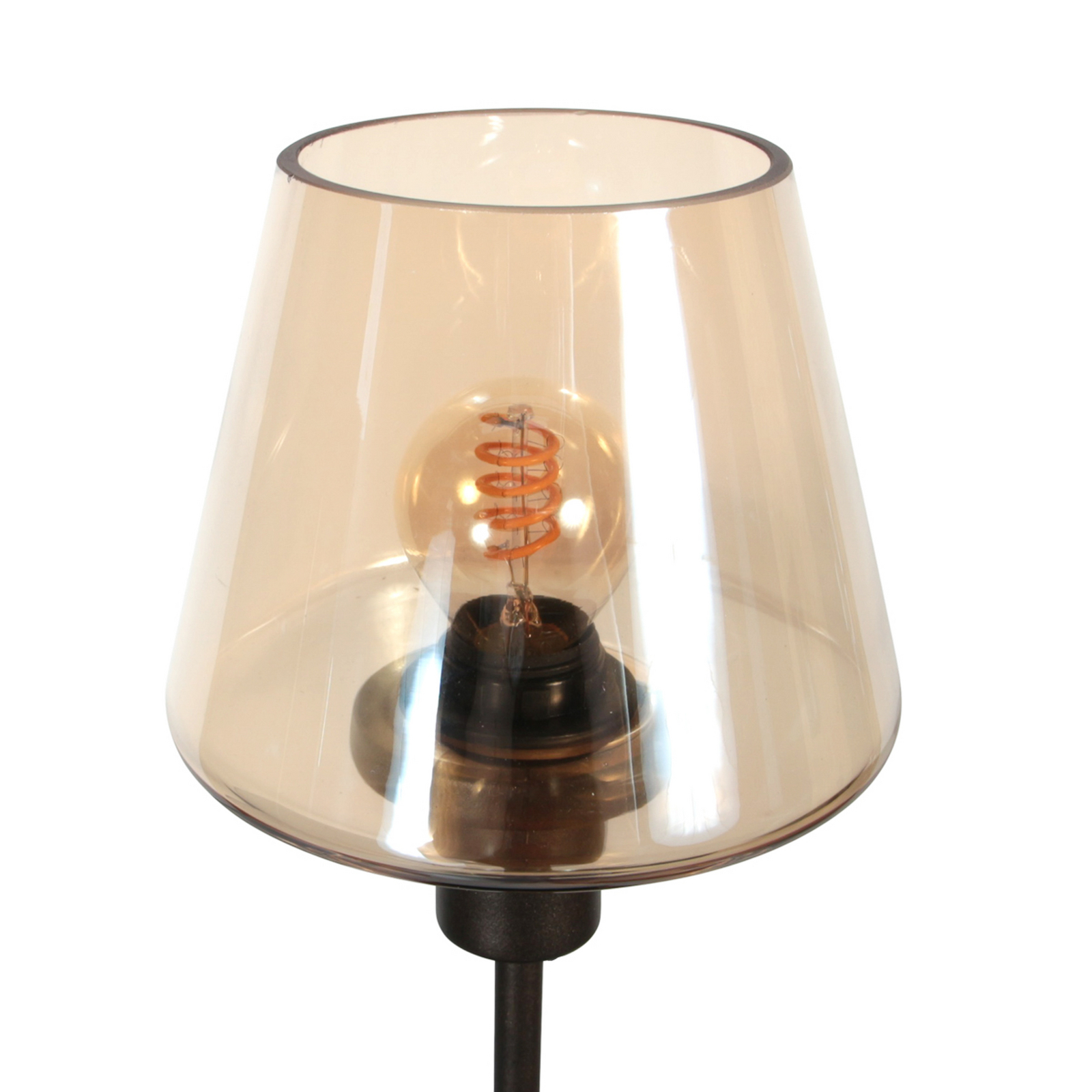 Galda lampa „Ancilla“ brūna/dzintara krāsā, 33 cm, metāls, stikls, E14