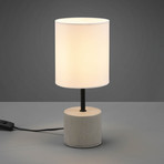 Ben table lamp concrete base, fabric lampshade