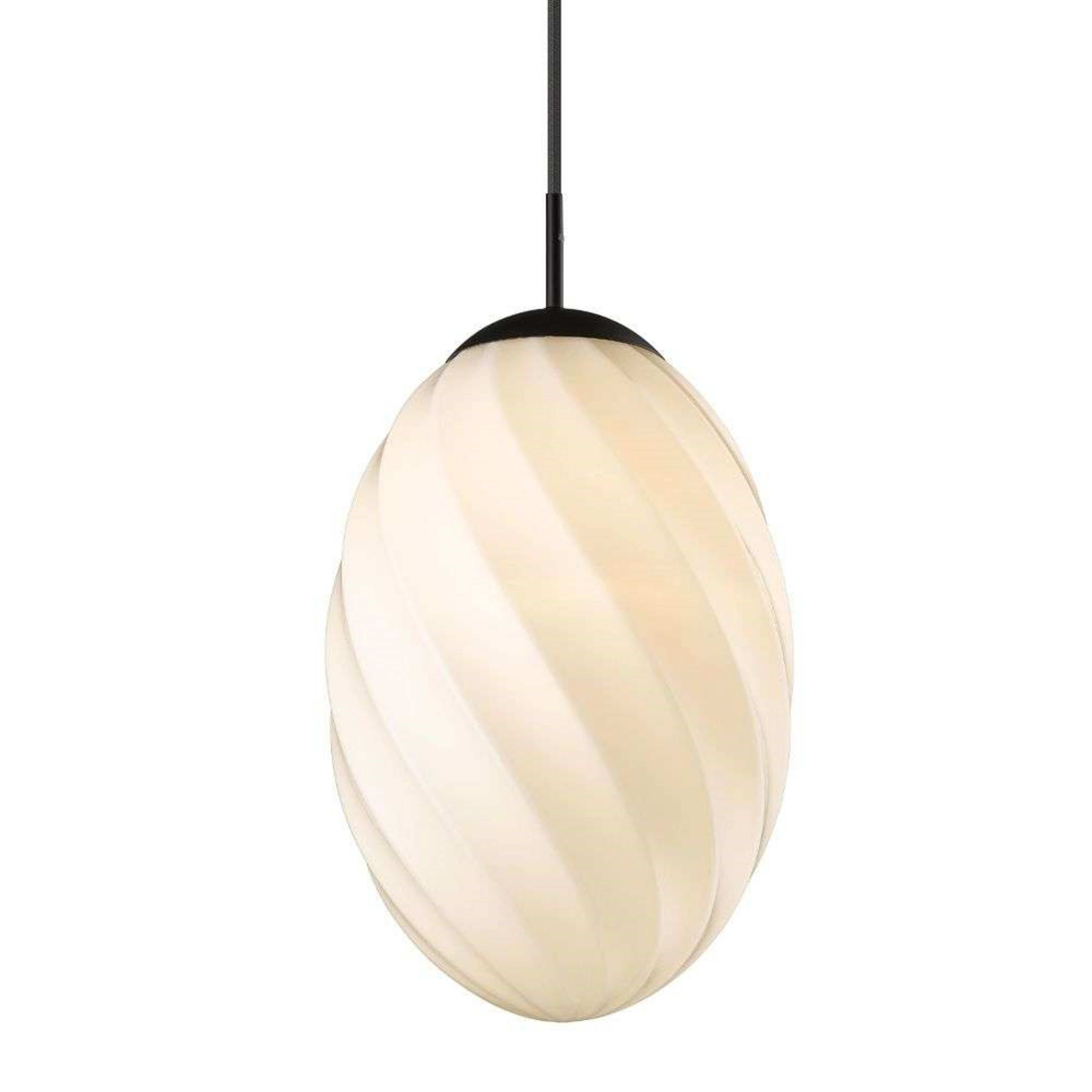 Twist Egg Pendant Ø25 Opal/Black - Halo Design