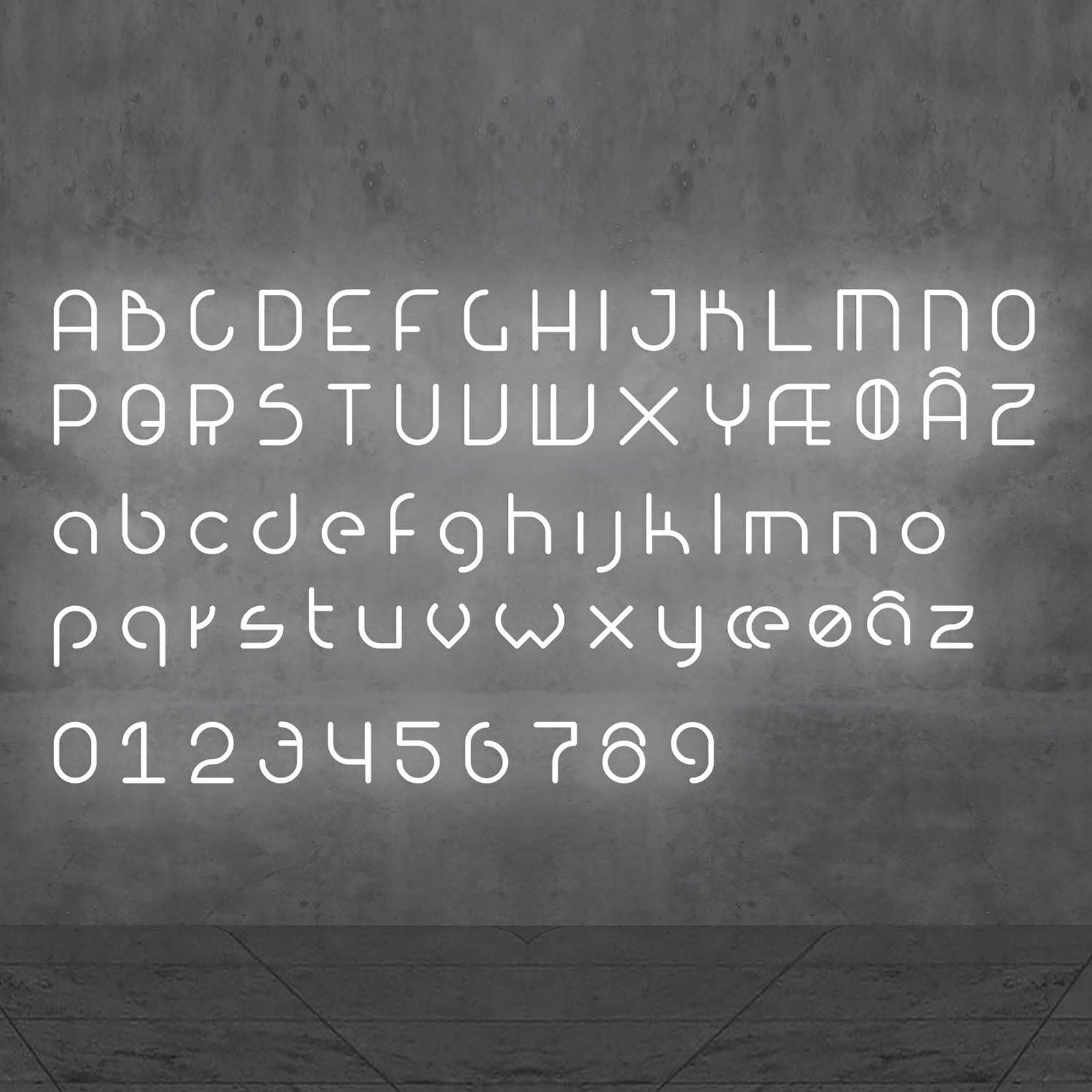 Artemide Alphabet of Light pared minúscula m