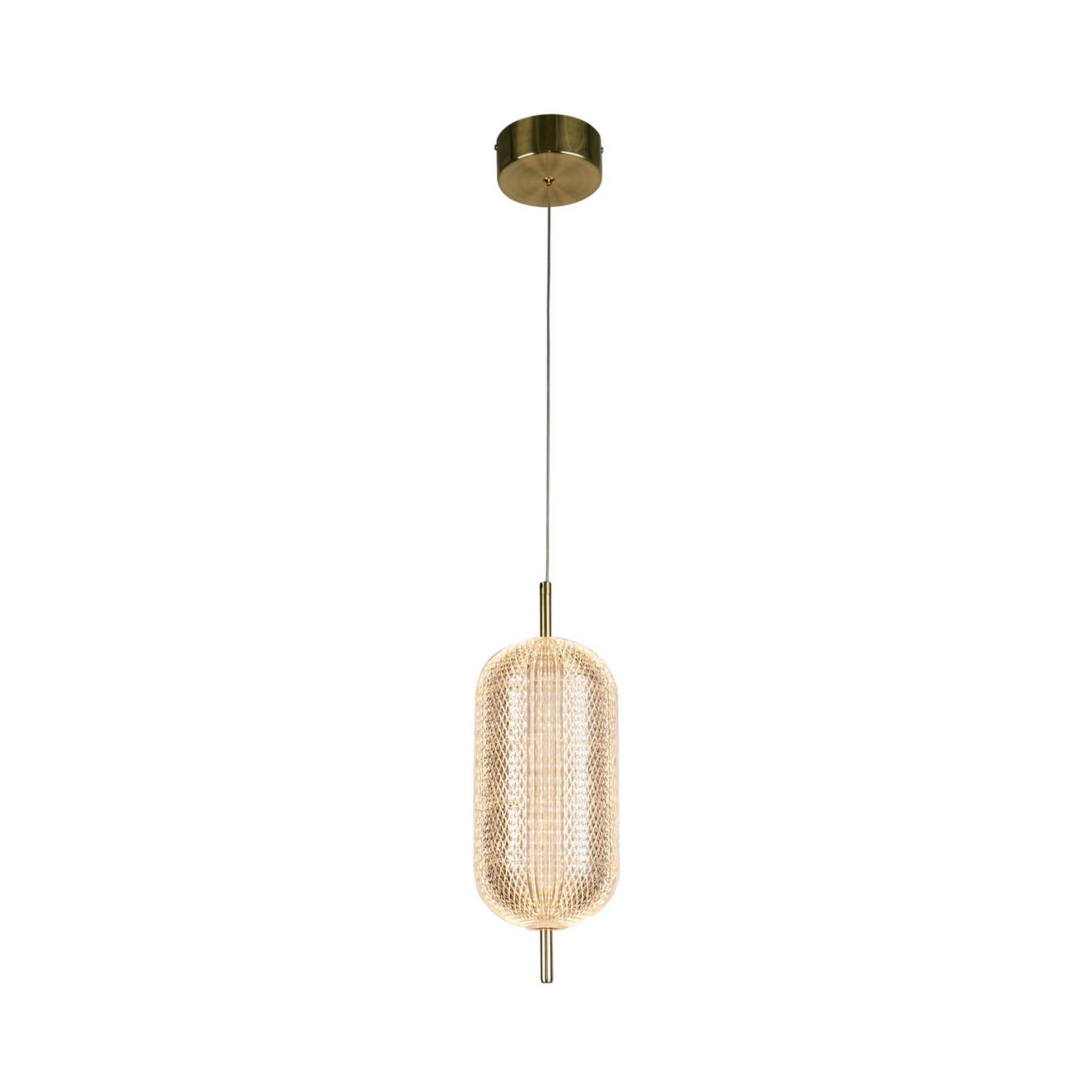 LED-Hängeleuchte Capsule, messingfarben, Eisen, Acryl