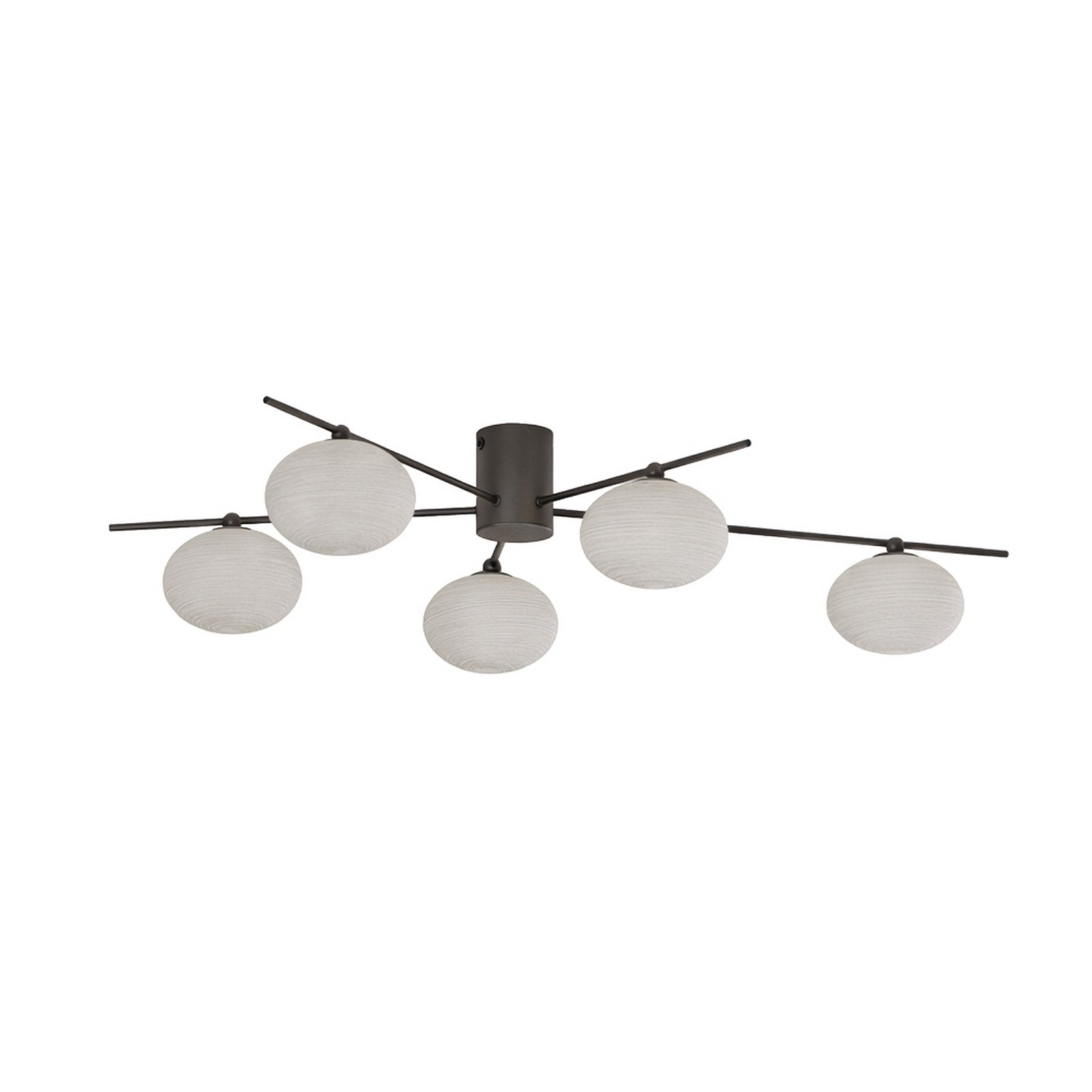 Lindby Valisa plafondlamp, zwart, 5-lamps