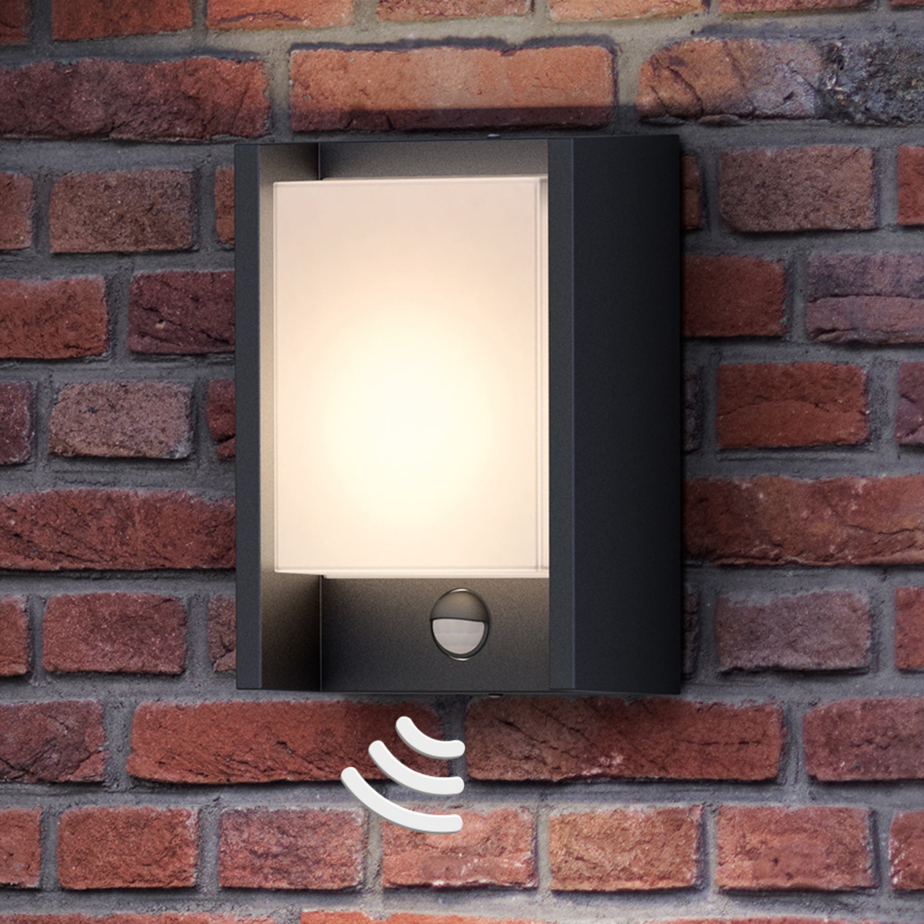 PHILIPS Philips Arbour LED wall light, one-bulb, sensor, aluminium, plastic, 6 W, energy efficiency: A+, W: 16.6 cm, H: 22.1 cm