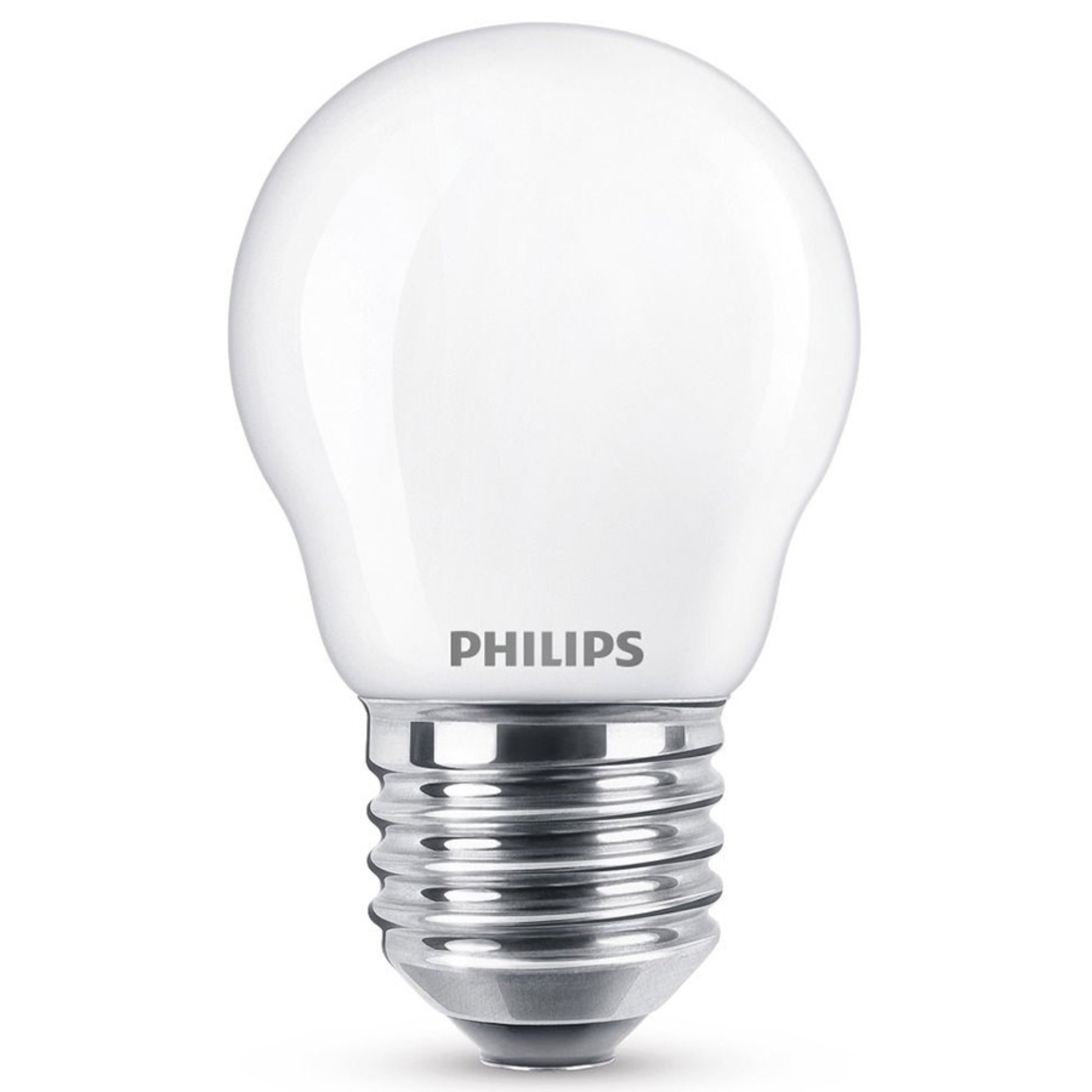 Philips LED goccia E27 2,2W, bianco caldo, opale