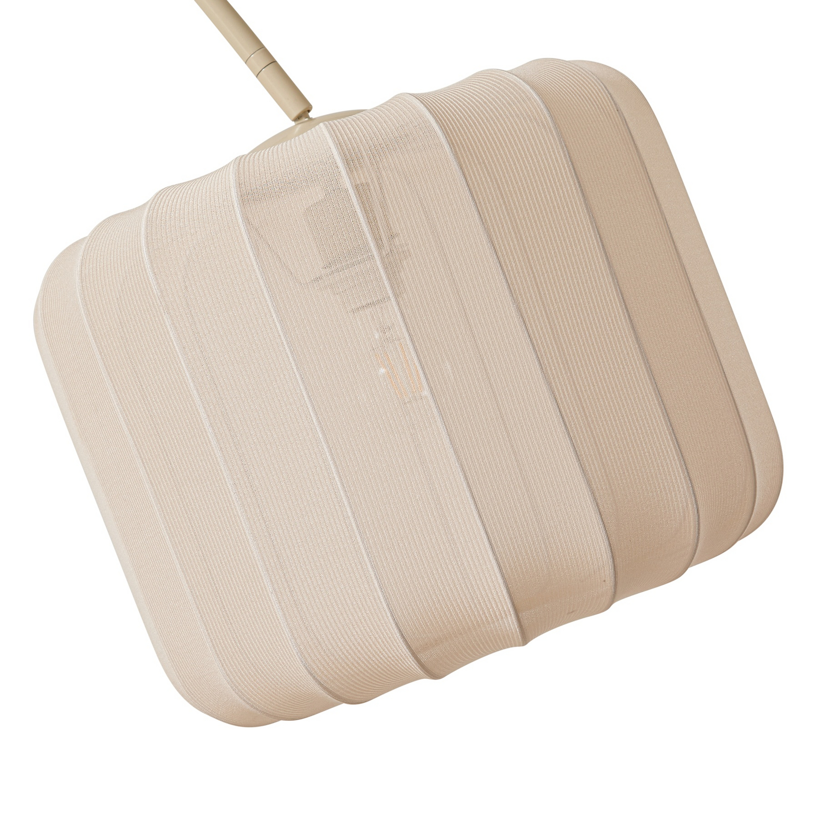 Lindby Bogenleuchte Helin, beige, Textil, Höhe 198,5 cm