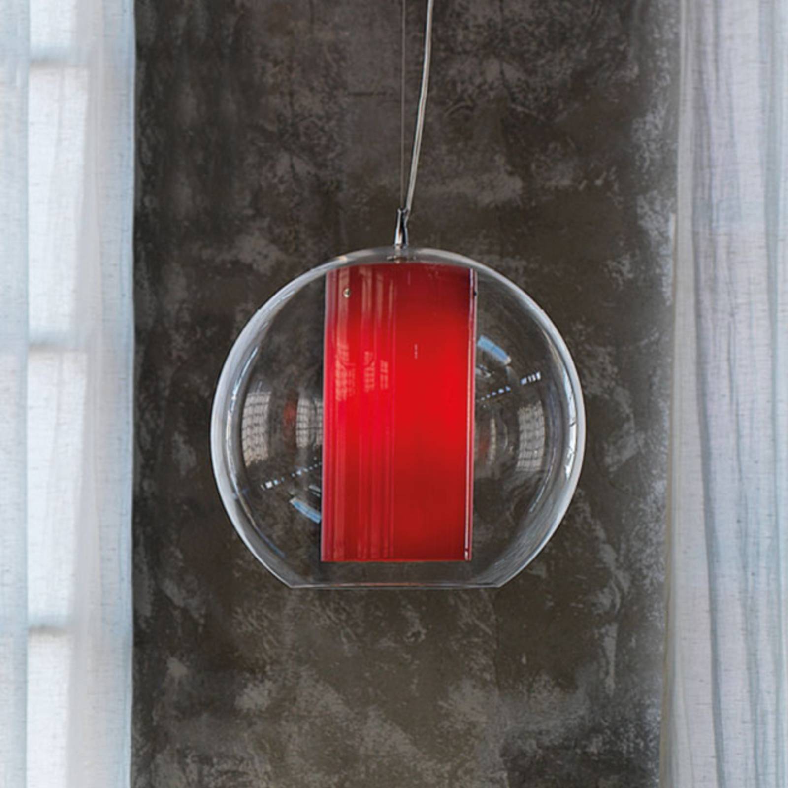 Image of Modo Luce Bolla suspension plastique rouge Ø 50 cm 