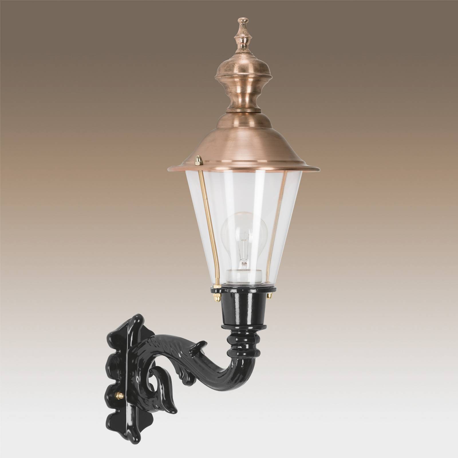 Außenwandleuchte Hoorn, Fassung oben, schwarz günstig online kaufen