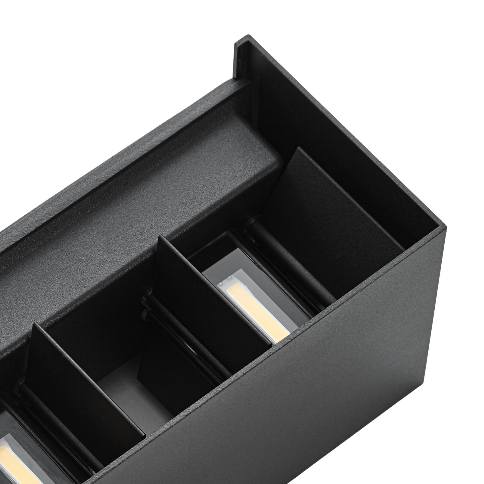 Lindby LED-ulkoseinälamppu Nivar, musta, 4-lamppuinen, 20 cm, IP54