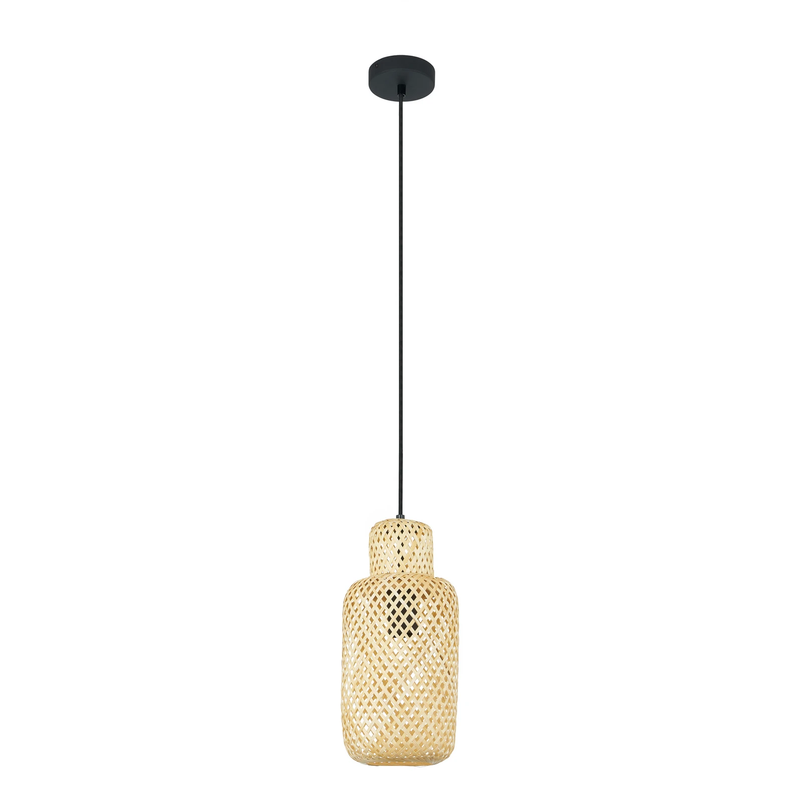 Lindby Venora lampă suspendată, Ø 15 cm, bambus, E27