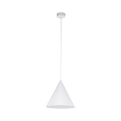 Lampada a sospensione Cono, bianco, Ø 25 cm, acciaio, 1 luce
