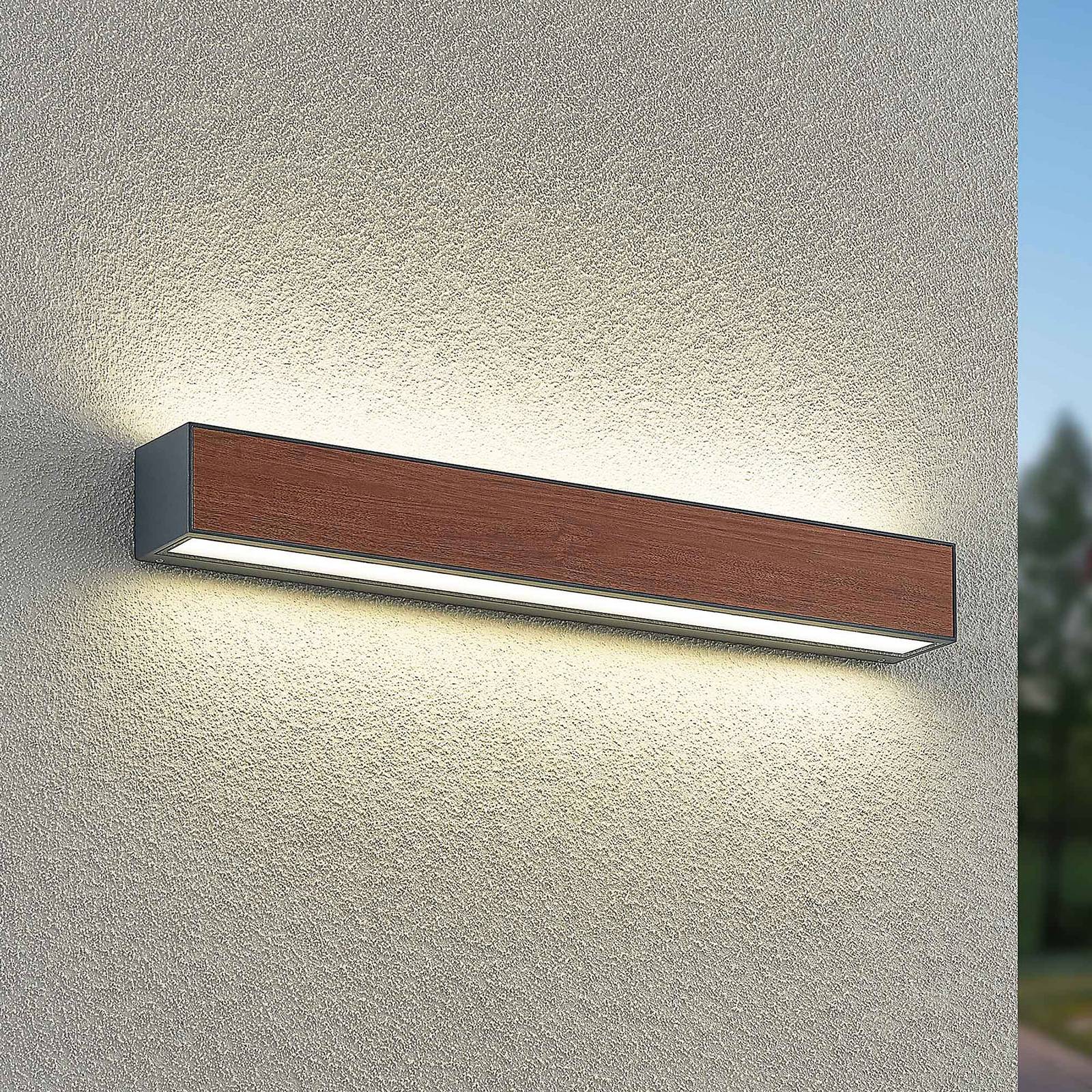 Arcchio applique d’extérieur LED Lengo CCT 50 cm à 2 lampes bois