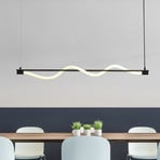 Serpent LED pendant light, black/white, metal, dimmable