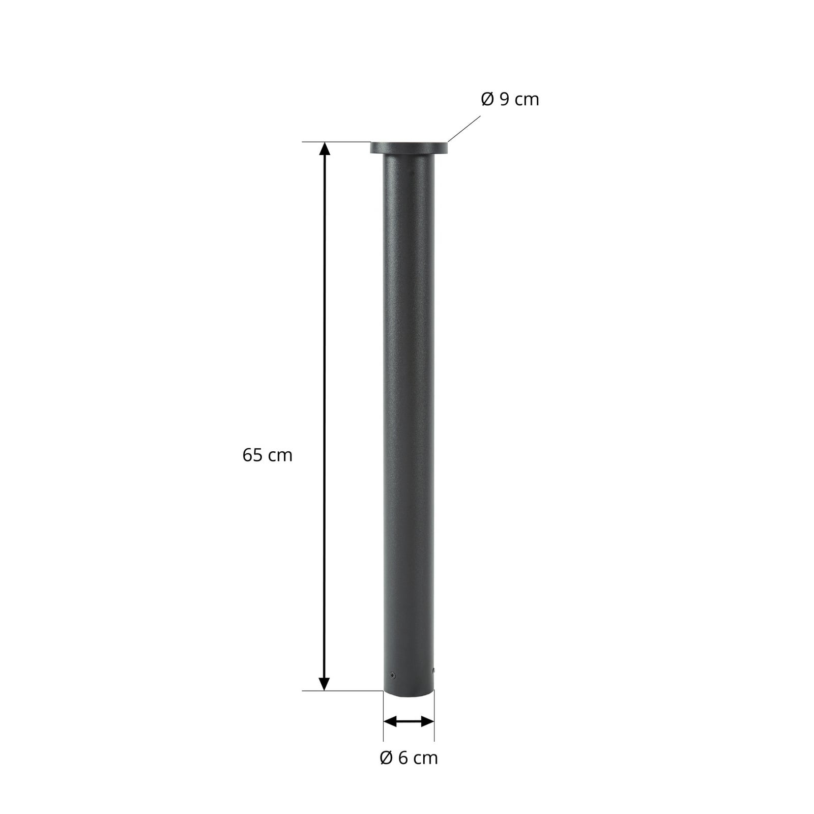 Lindby LED-teevalgusti Cirel, kõrgus 65 cm, must, IP65