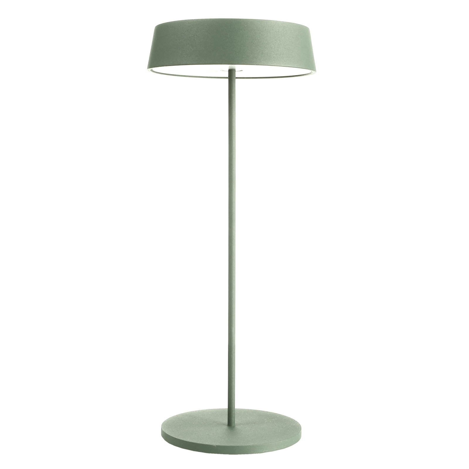 Miram LED table lamp, battery, dimmable, green