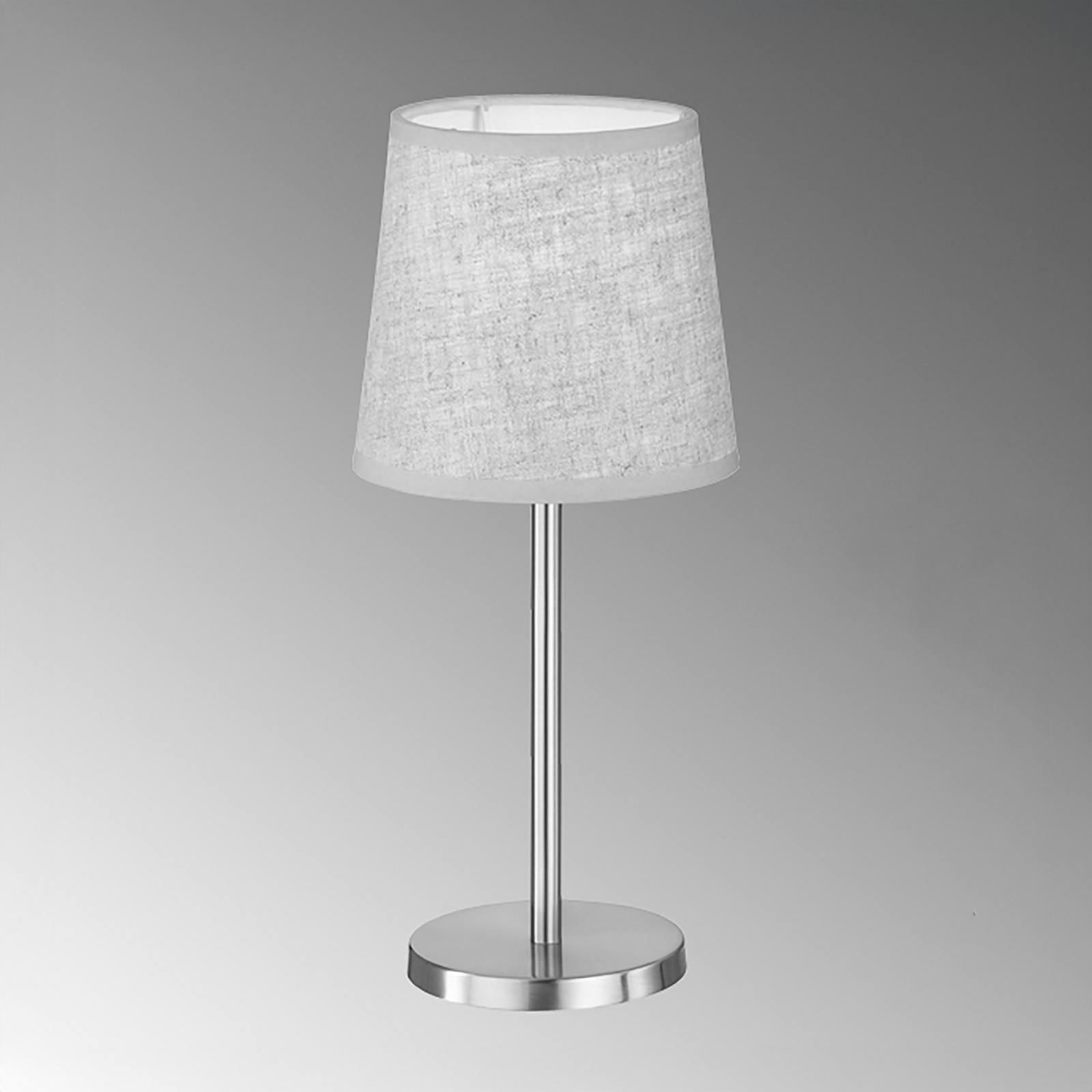 Tafellamp Rimini, zand/nikkel, textiel, hoogte 30 cm, E14 Tafellamp Rimini, zand/nikkel, textiel, hoogte 30 cm, E14