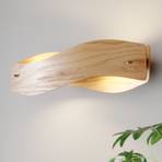 Drewniana lampa ścienna Lian, ściemniane LED