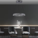 PURE LED hanglamp E-Loop, grijs, Ø 70 cm, aluminium, CCT