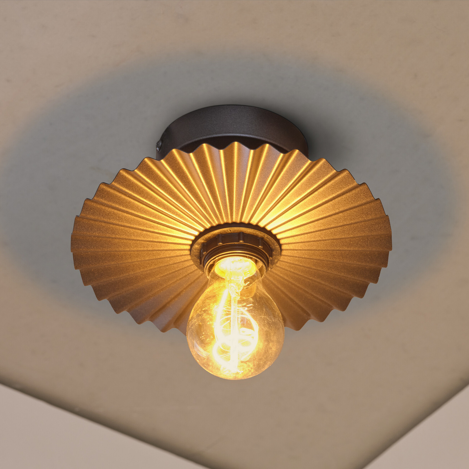 Plafonnier OSRAM Decor Plissee, gris, acier, E27