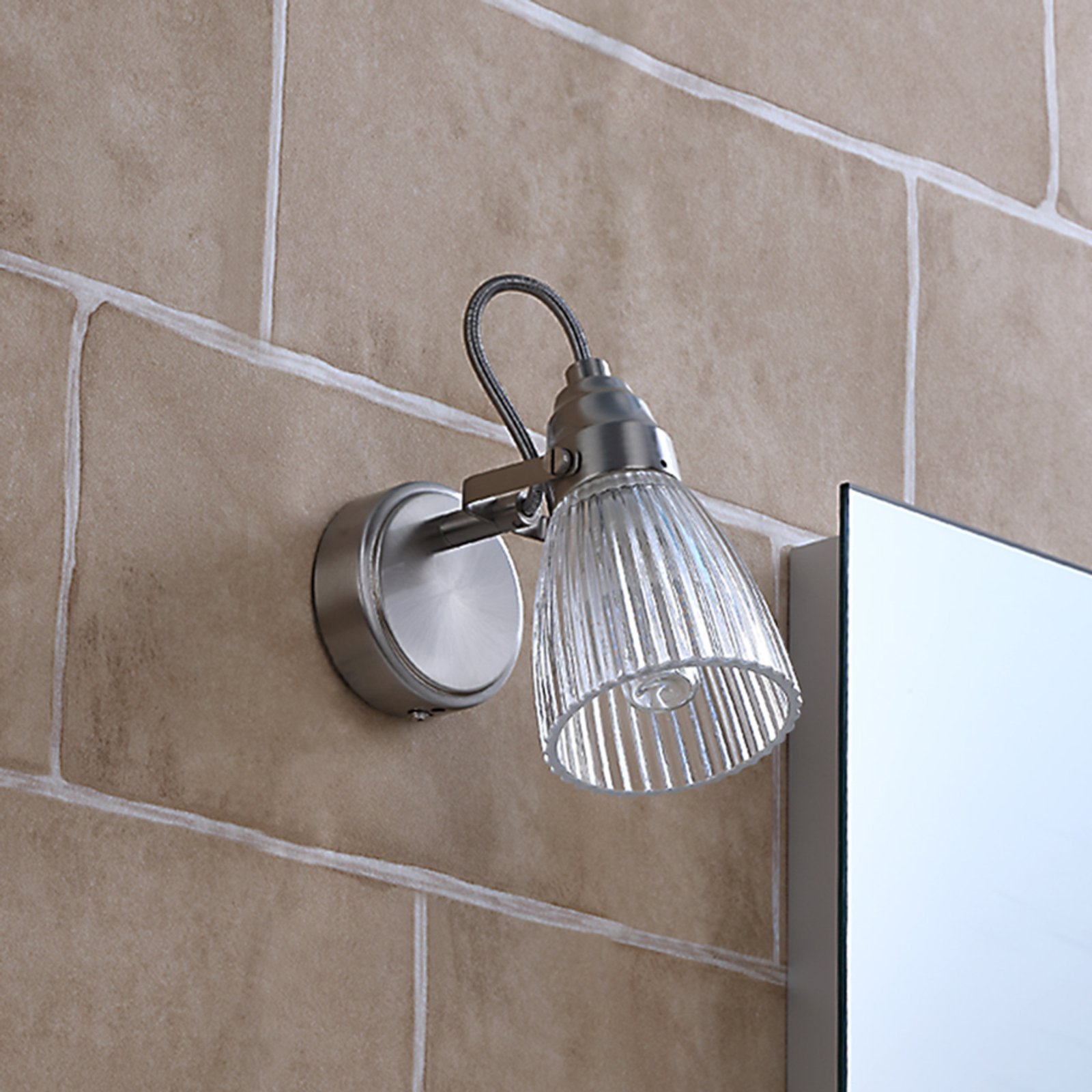 Kara Fali Lámpa IP44 Nickel/Clear - Lindby
