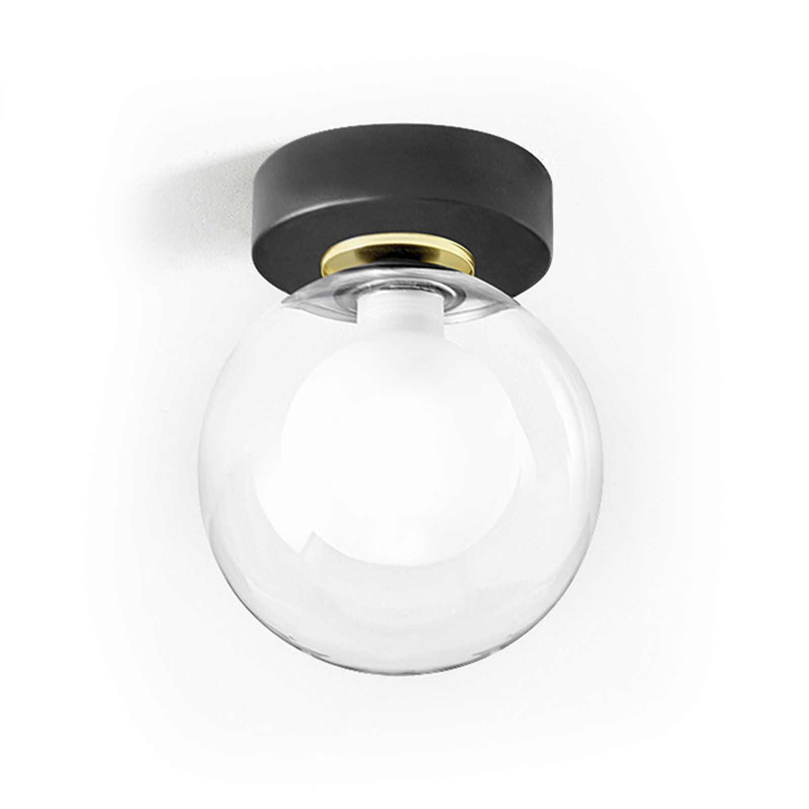miloox by Sforzin Plafonieră Cosmo 1 bec negru - Camera de zi / sufragerie - design - clar satinat negru - Metal
