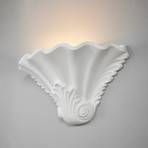 Reliefartige Gipswandlampe Lennet in Weiß