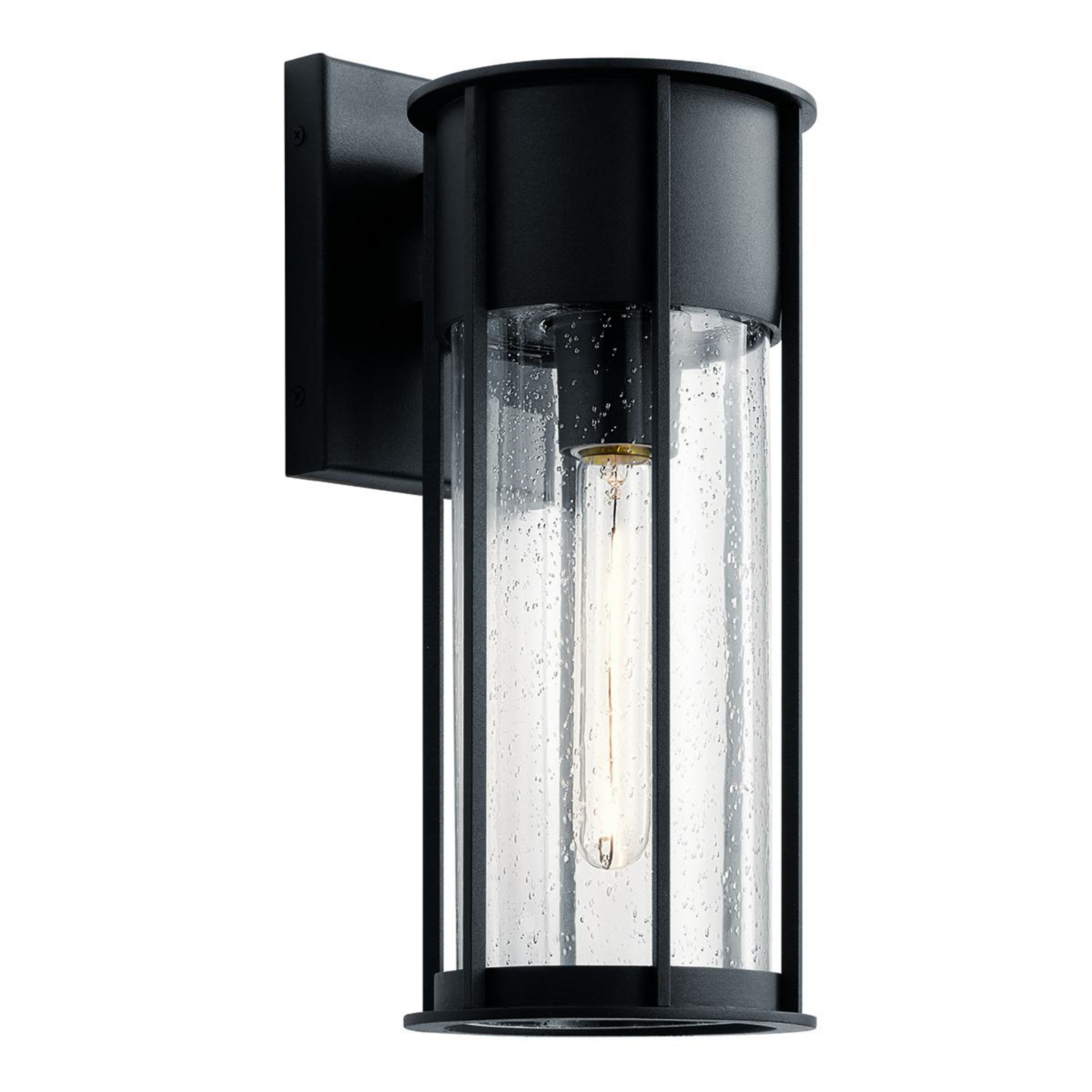 Außen-Hängeleuchte Camillo, schwarz, Aluminium, Glas, E27