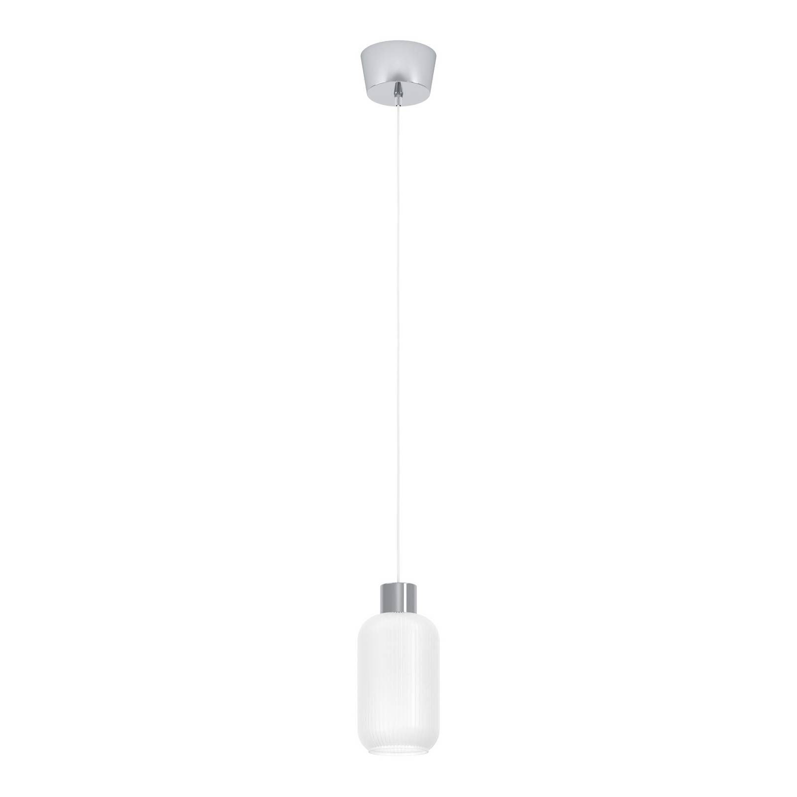 Hängeleuchte Dasmina, Ø 13 cm, weiß/chrom, Glas, E27