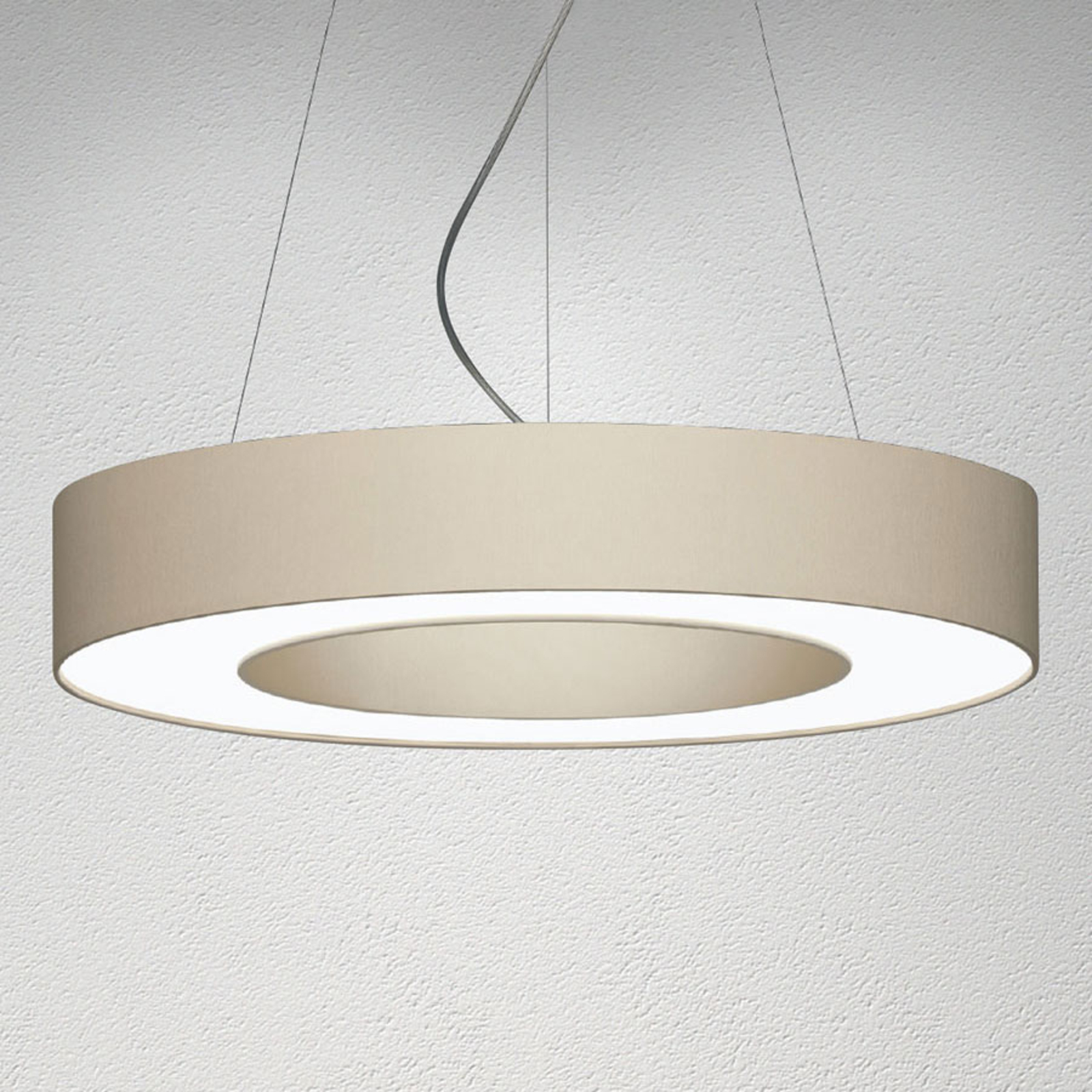 LED-Pendelleuchte Donut dimmbar mit Chintz-Schirm