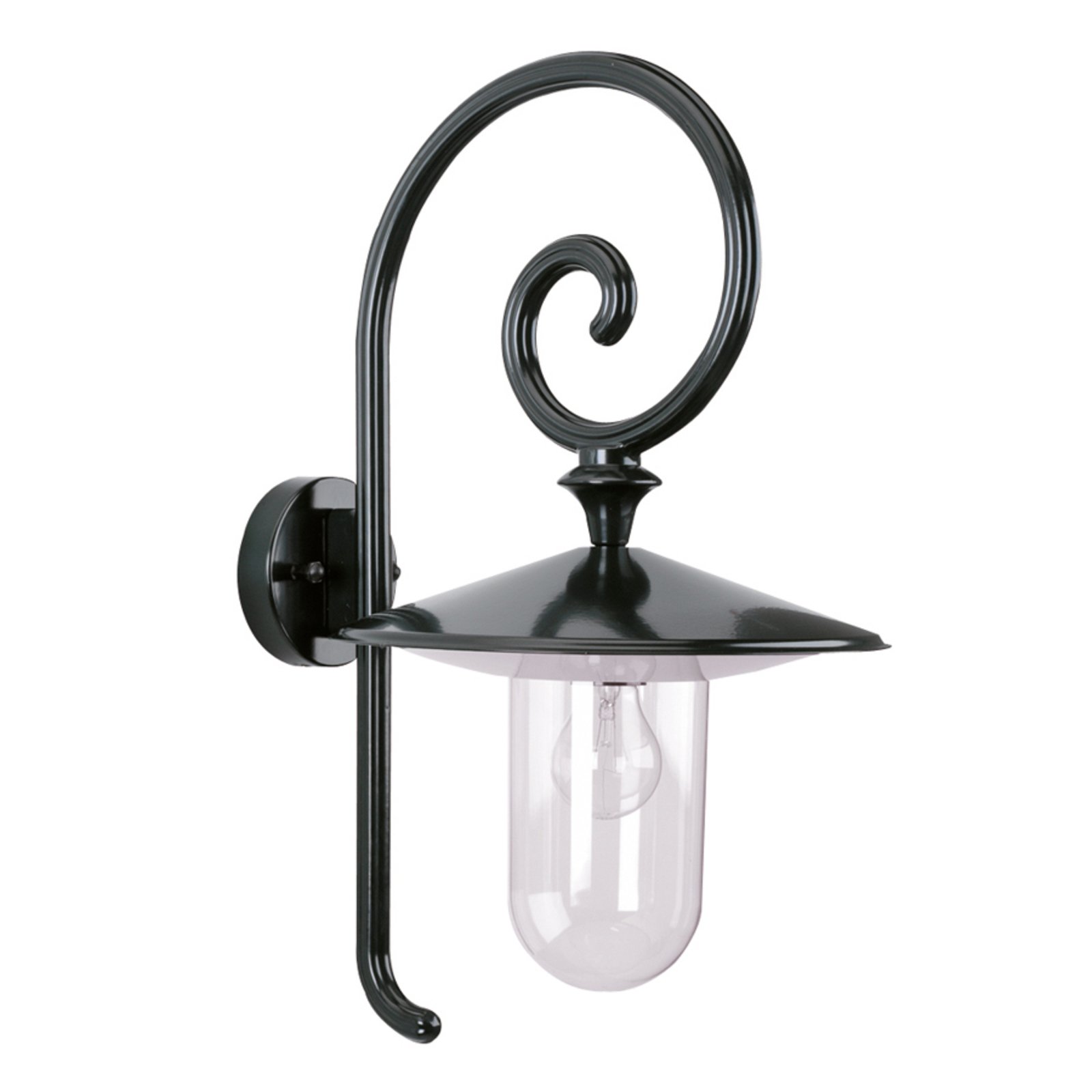 K. S. Verlichting Outdoor wall light Louvre, 38 cm deep, grey/clear, metal, plastic, E27, 60 W, energy efficiency: A++, H: 60 cm