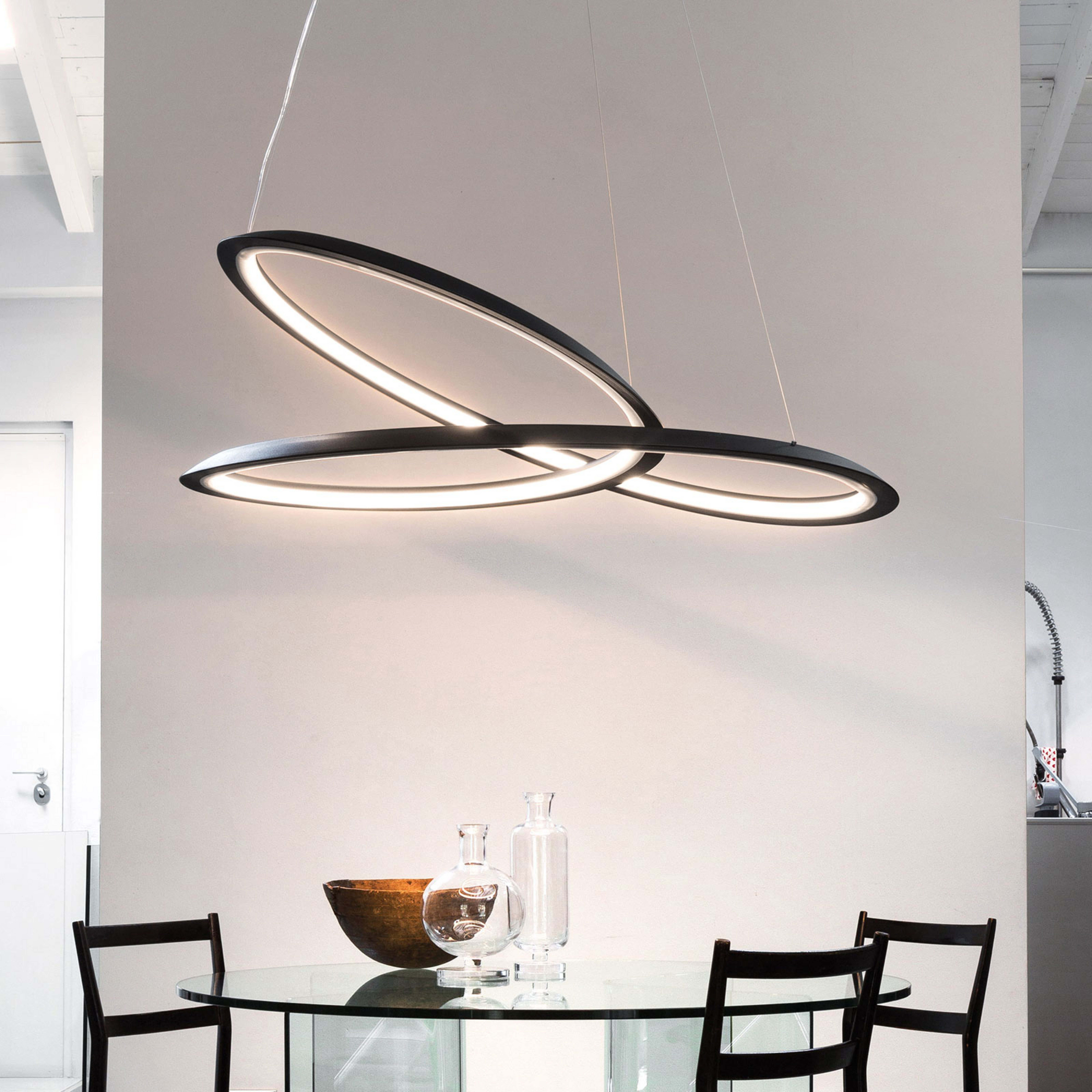 Lampada a sospensione Kepler 2.700K Down Ø110cm nero