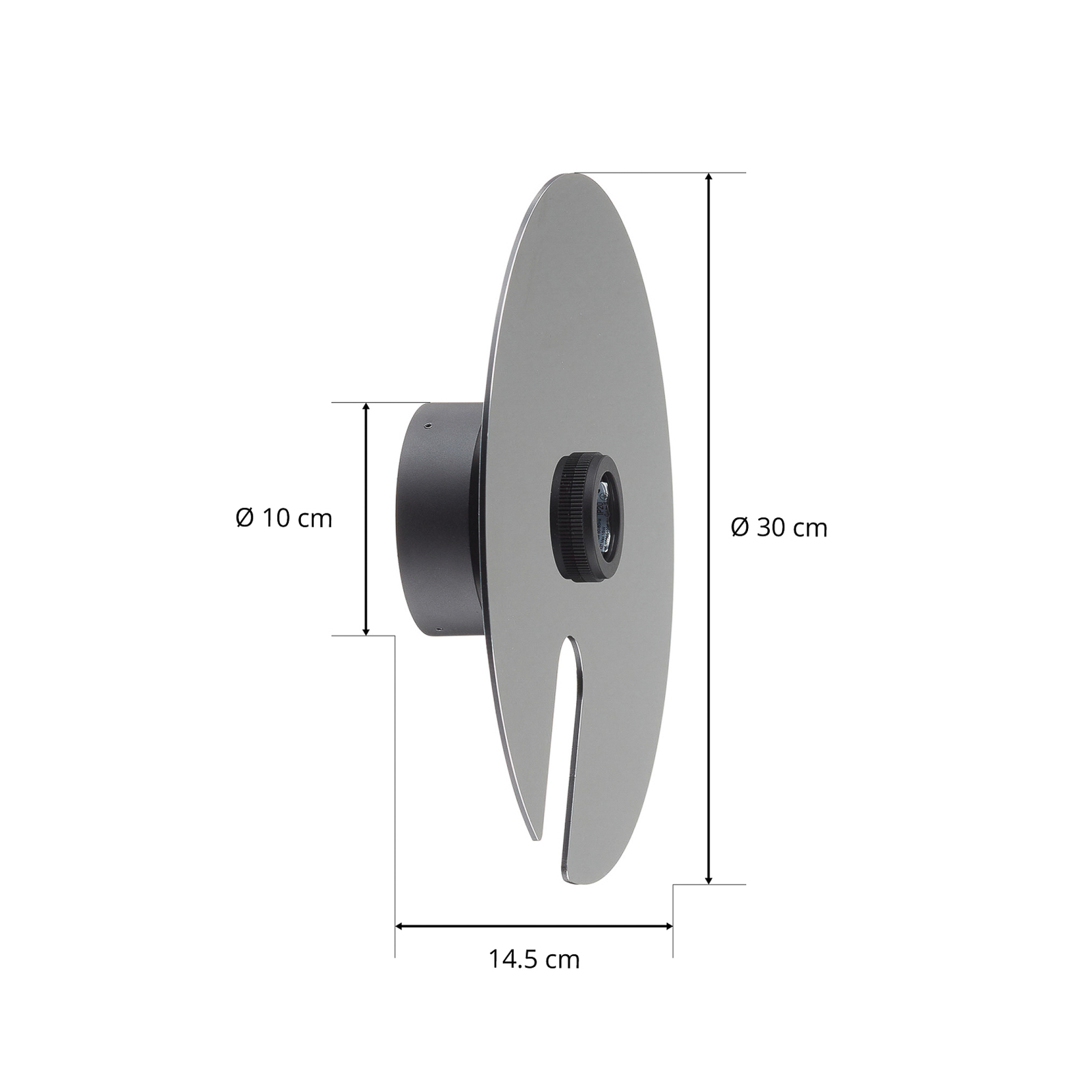 WEVER & DUCRÉ Zrcadlo 1.0 nástěnné 30cm černé/chromové