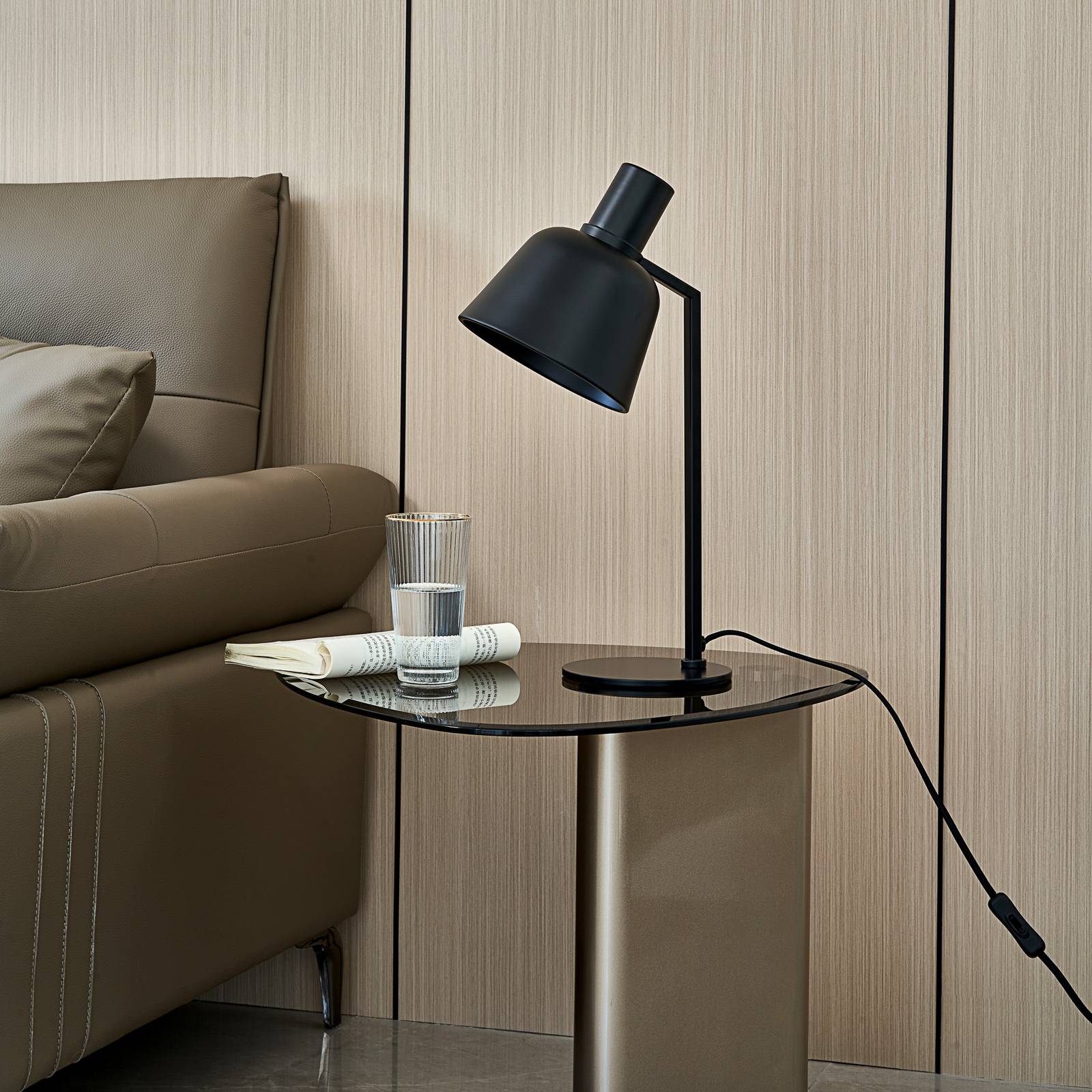 Photos - Desk Lamp Lucande Servan table lamp, black iron 