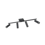 Faretto da soffitto Dara, lunghezza 66 cm, antracite, metallo, a 4 luci.