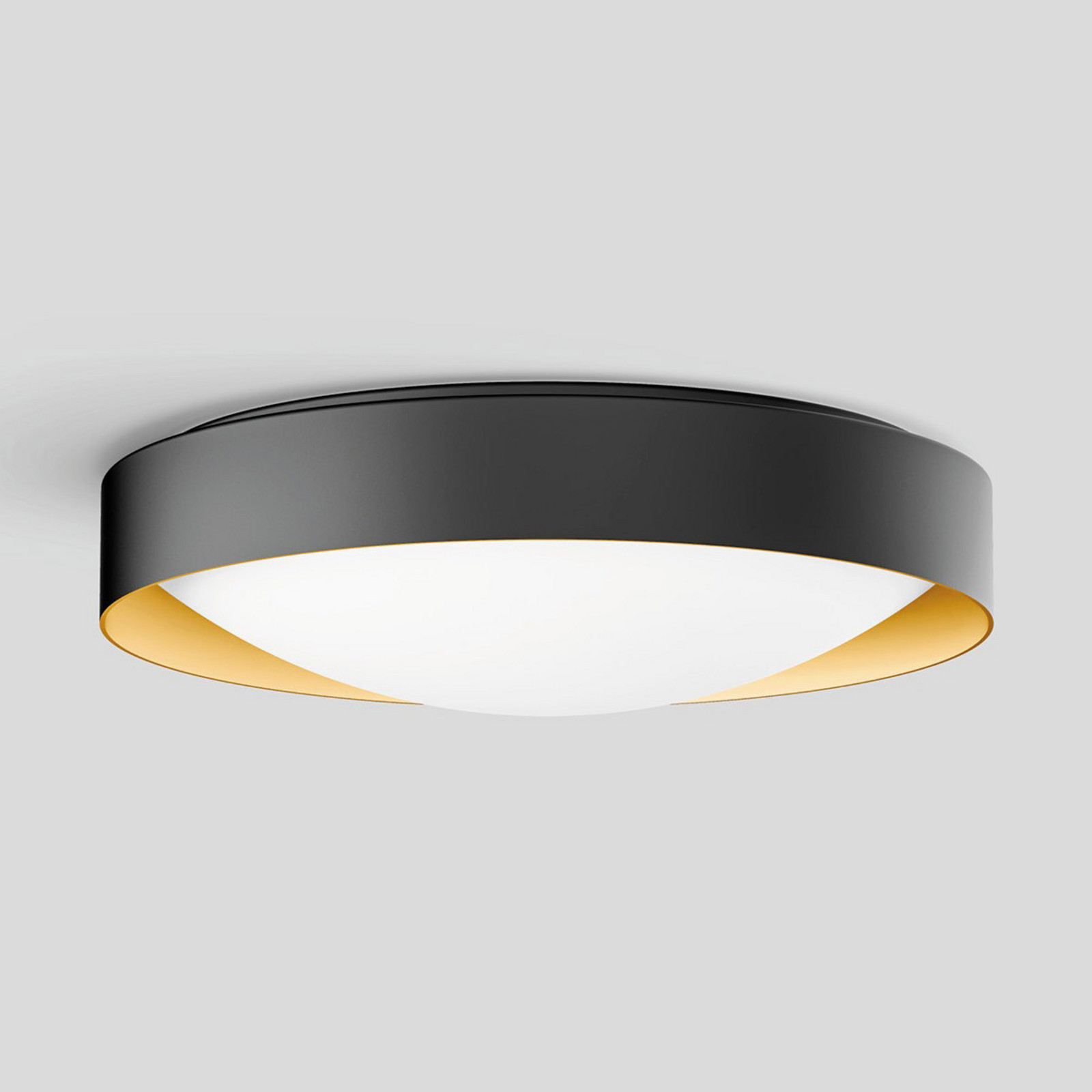 BEGA Studio Line plafonieră BEGA Studio Line Ø36cm negru/alamă - Hol - modern - negru mat alamă mată opal - Metal