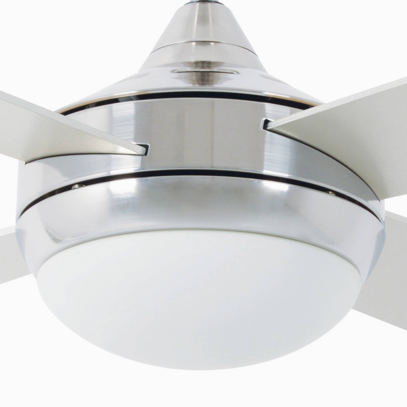 FARO BARCELONA Ventilateur de plafond Icaria L avec lumière alu/gris/érable